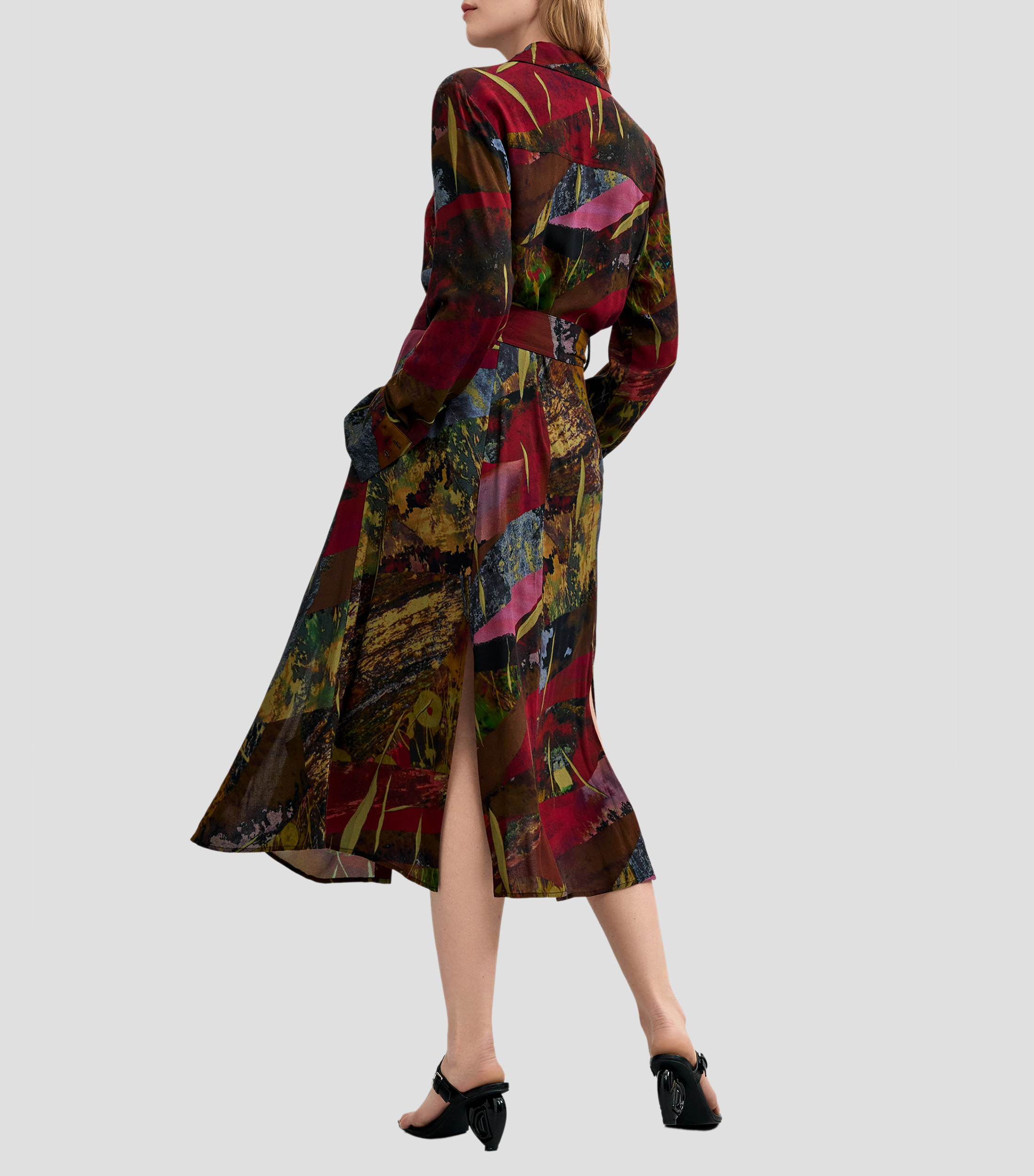 Vestido midi estampado Mujer
