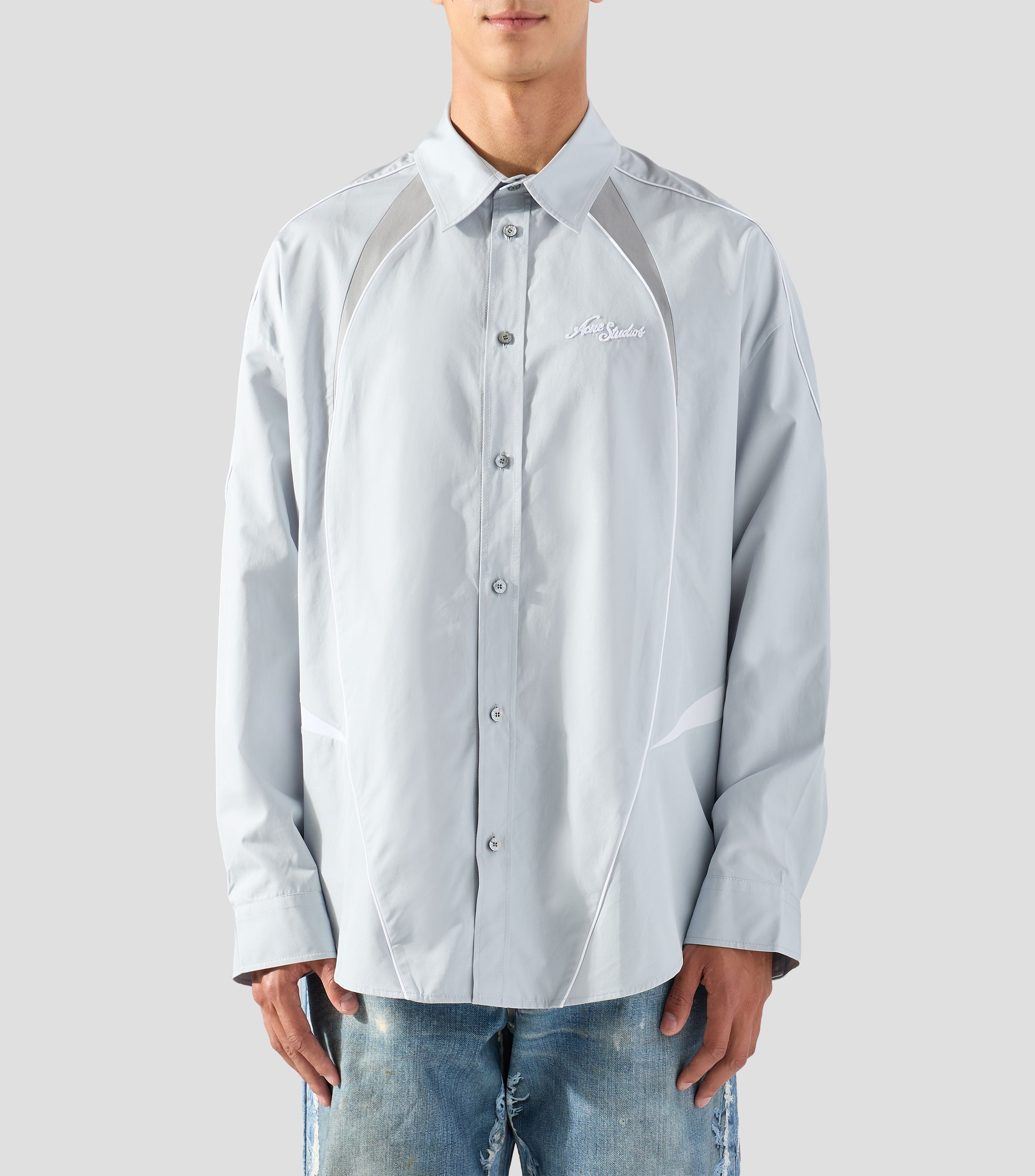 Camisa lisa con manga larga Hombre