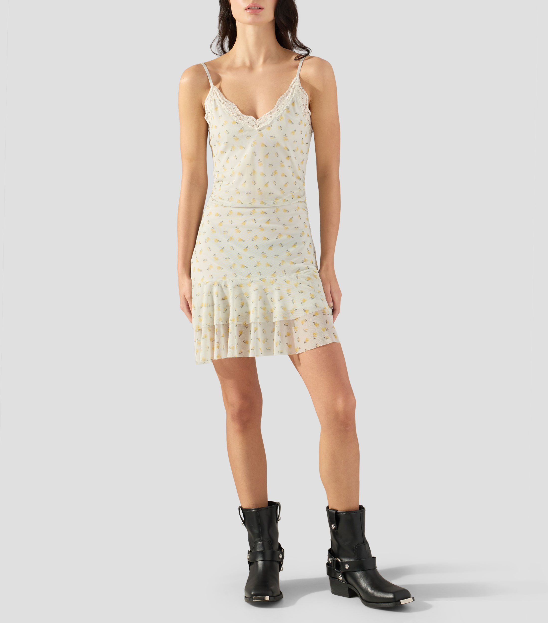 Vestido corto estampado Mujer
