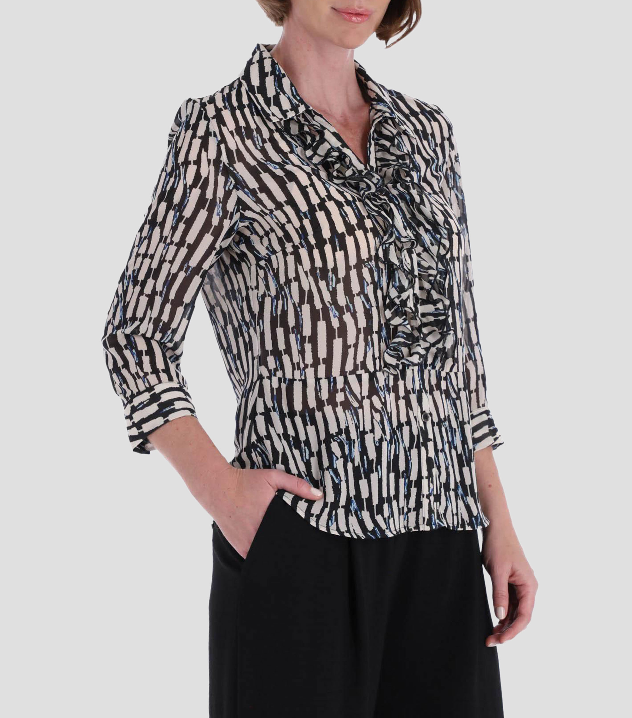 Blusa estampada manga 3/4 Mujer