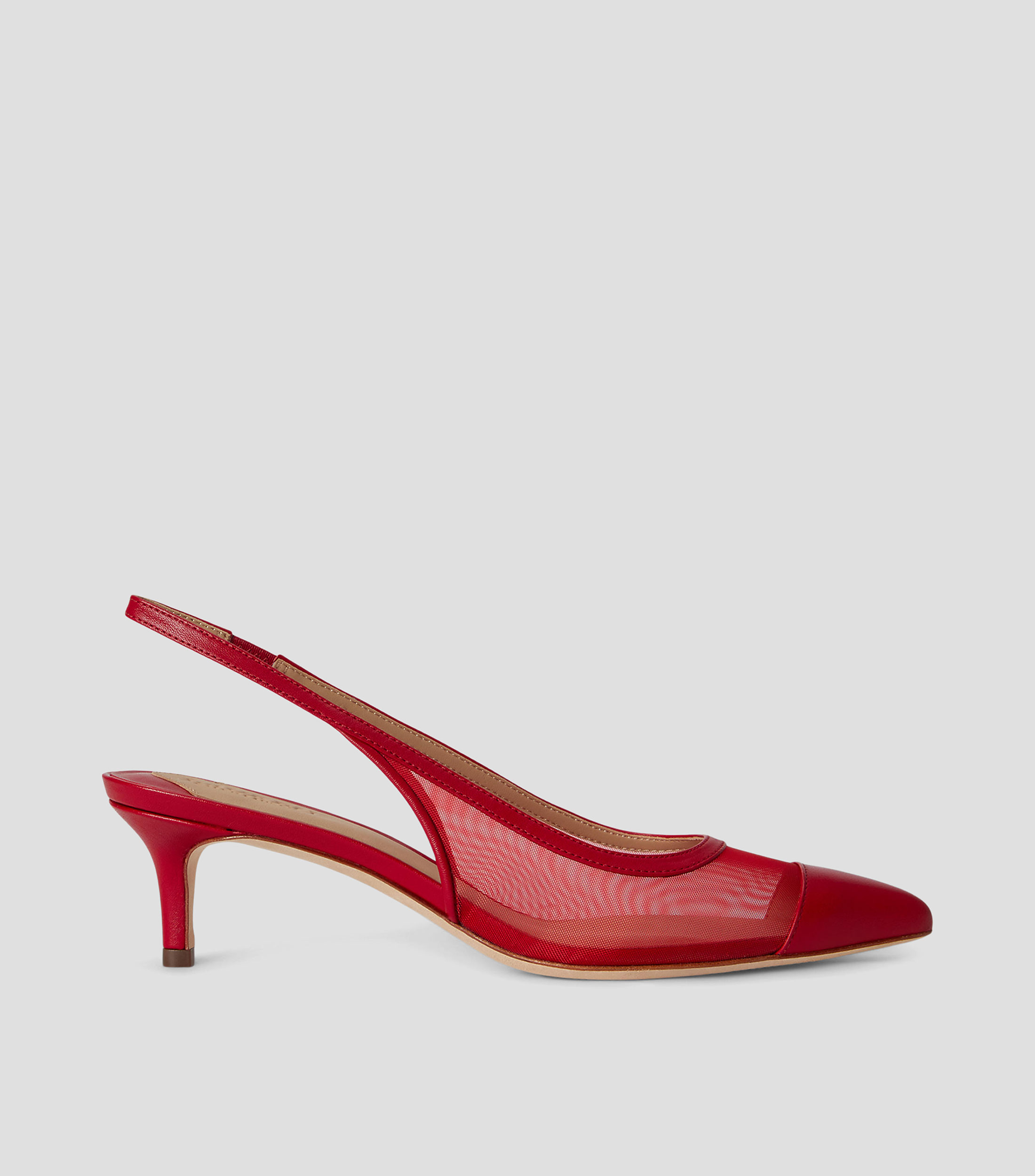Zapatillas slingback de cuero con tacón bajo Lolah Mujer