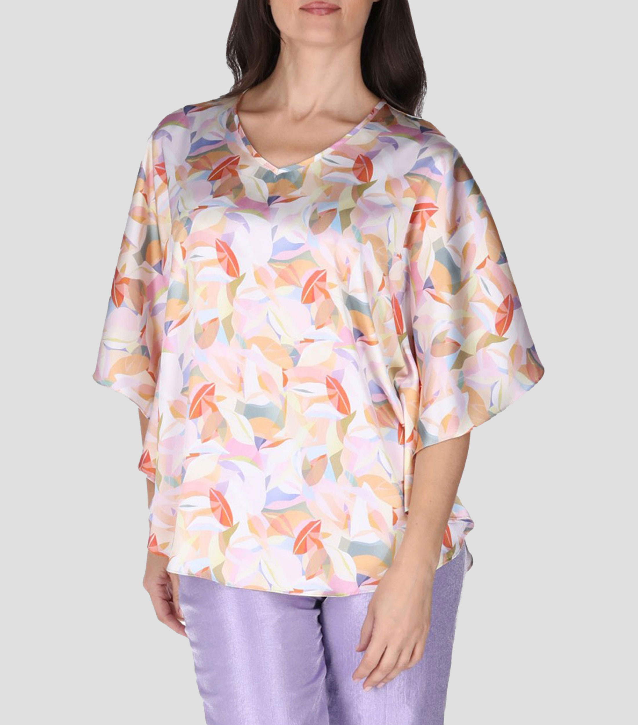 Blusa estampada con manga corta Mujer