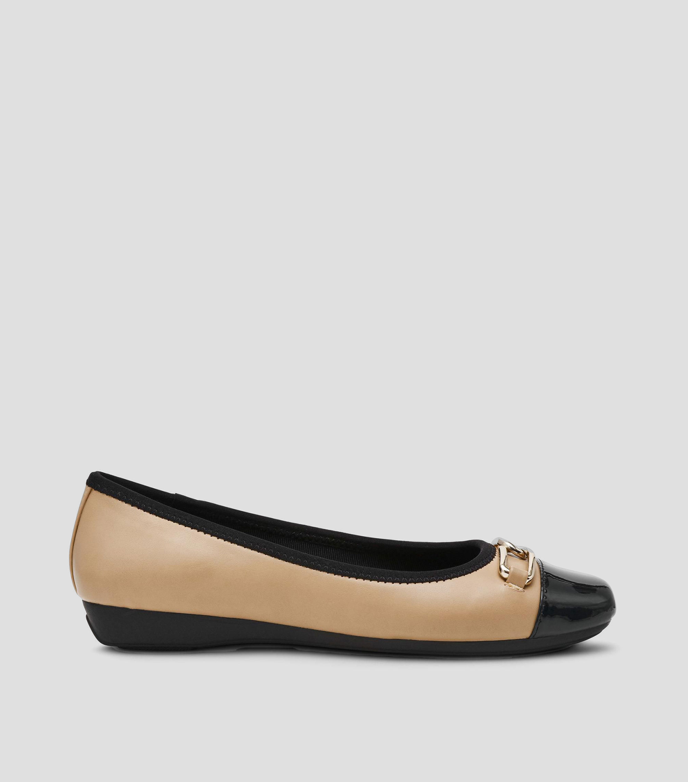 Flats Union con tacón de cuña y herraje Mujer