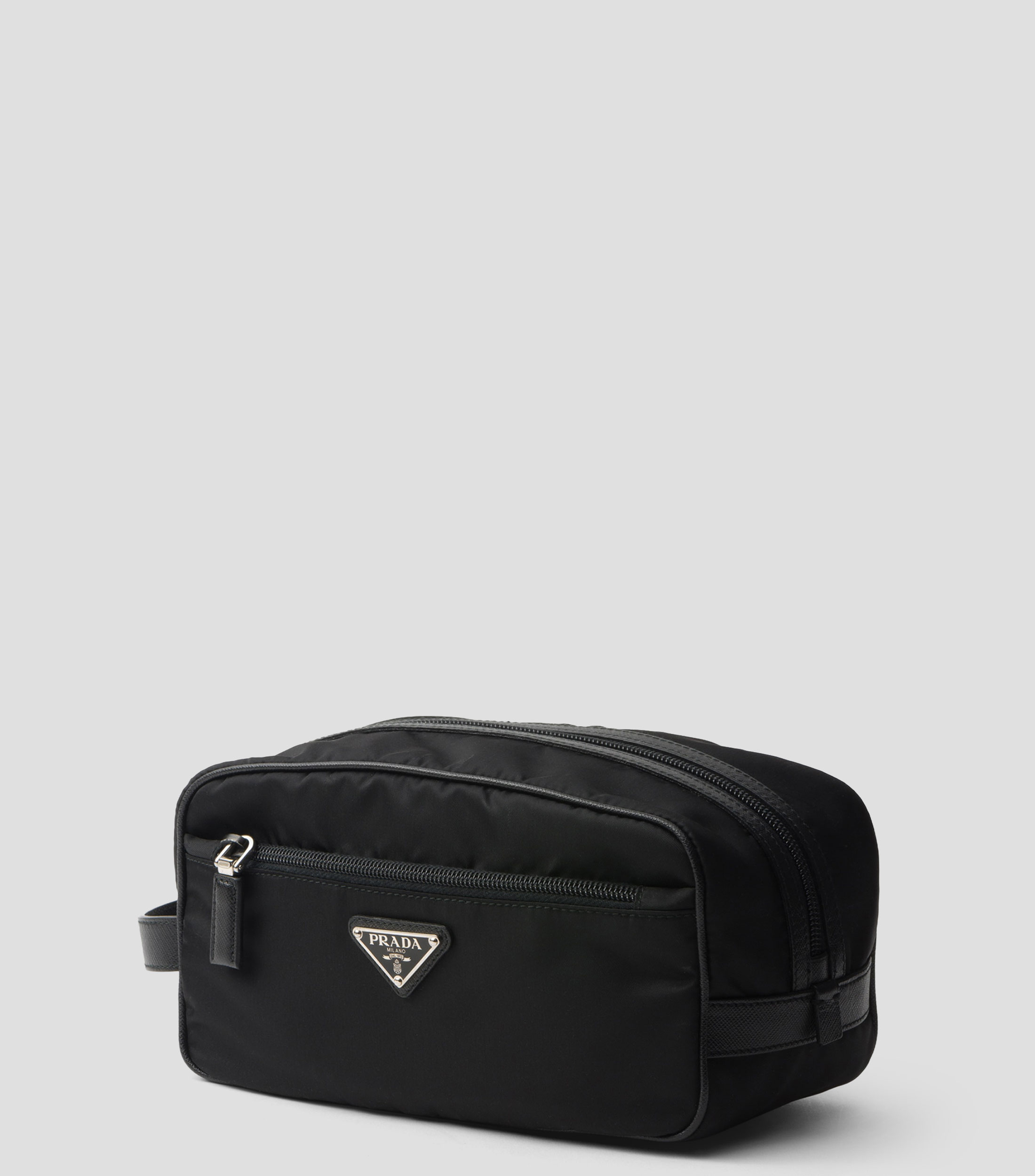 Bolso Pouch de viaje de re nylon y piel saffiano