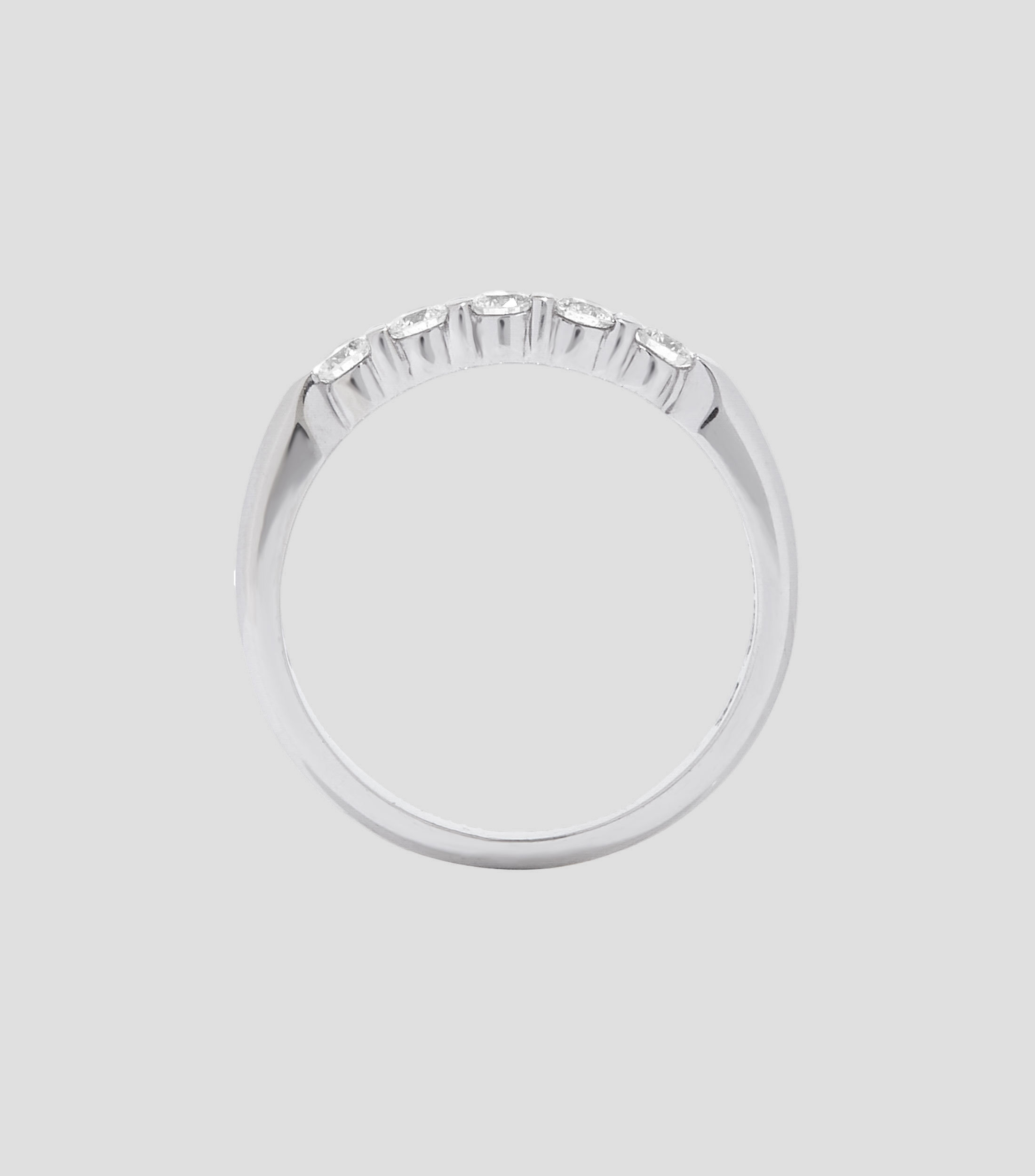 Anillo churumbela en oro blanco 14 Kts con brillantes Mujer