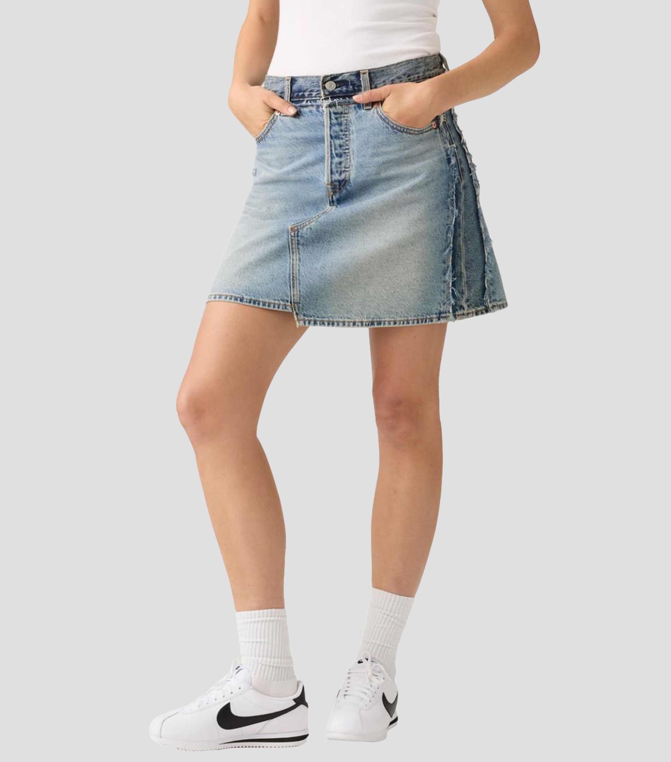 Falda Midi en mezclilla Lisa Mujer