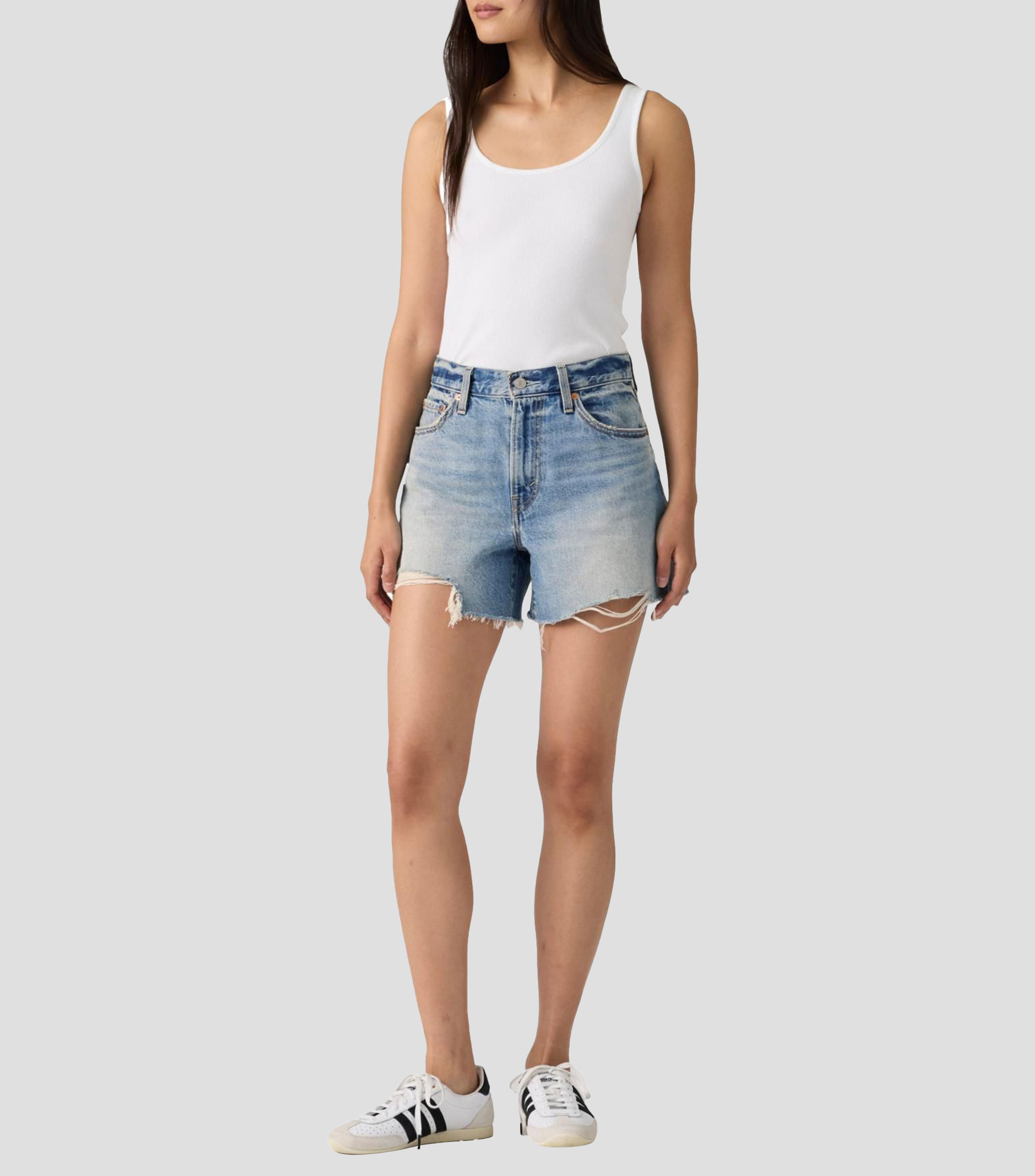 Short de mezclilla liso Mujer