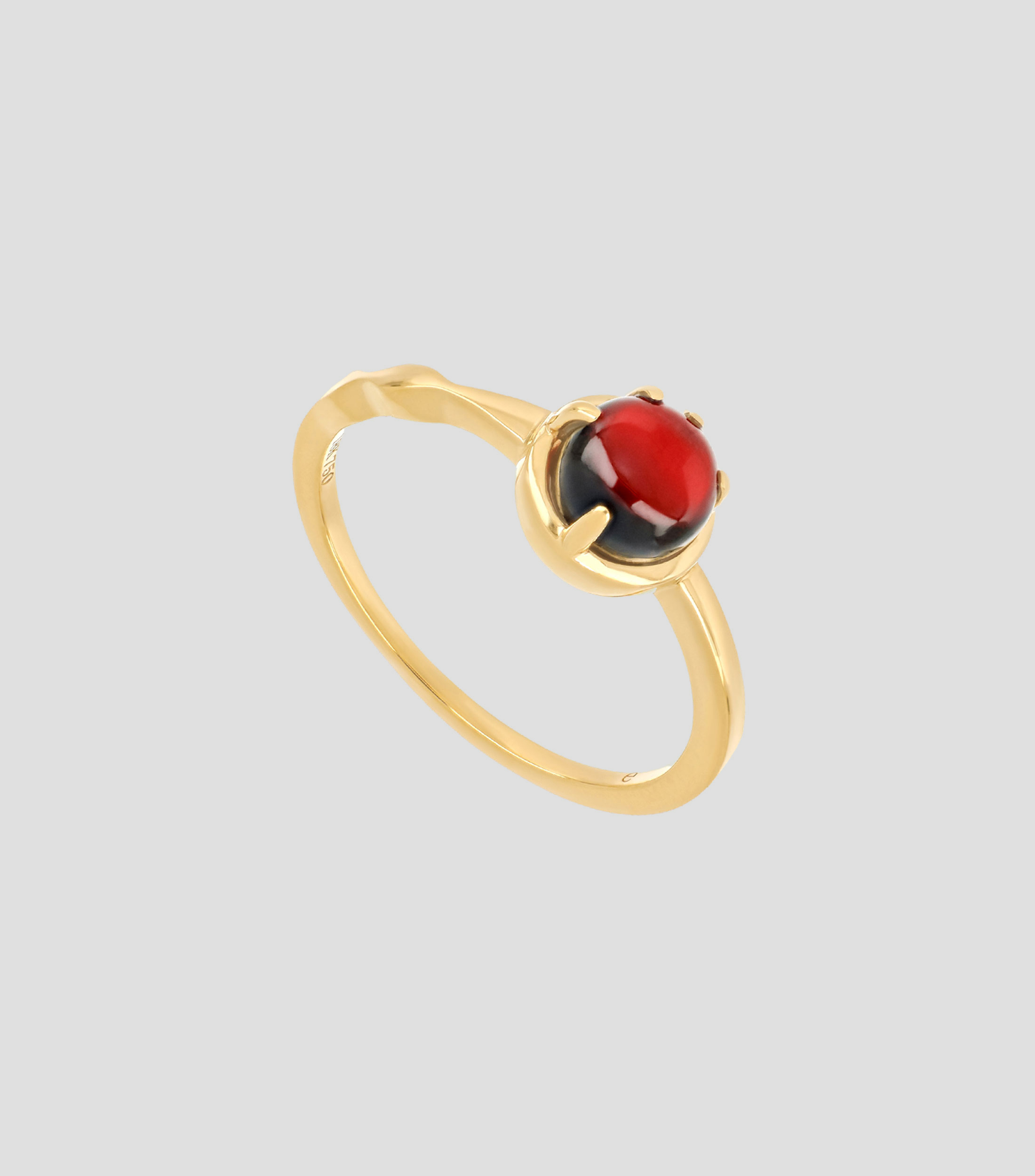 Anillo en oro amarillo de 18 kilates con Granate Sing Mujer