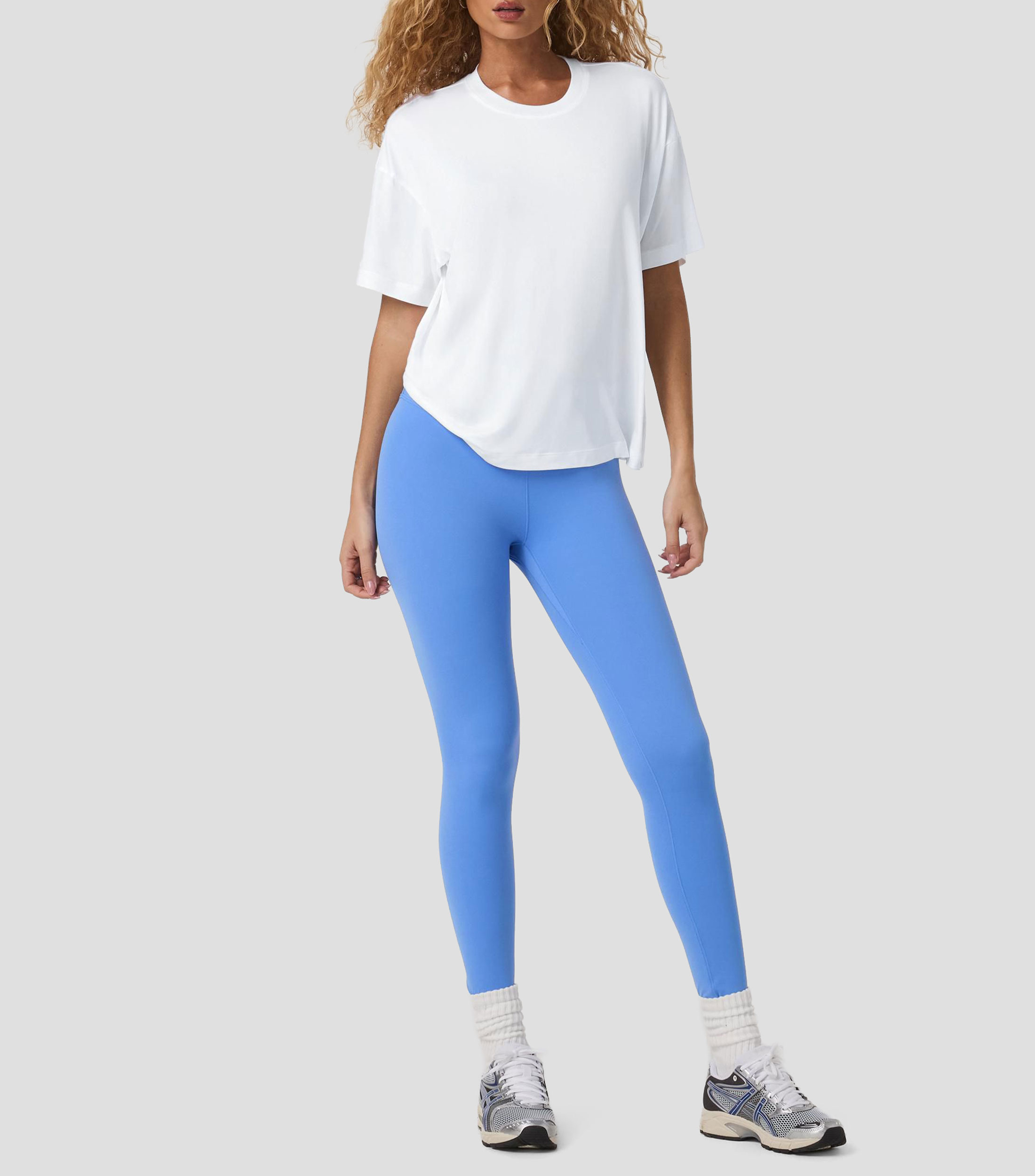 Playera para entrenamiento cuello redondo manga corta lisa Mujer