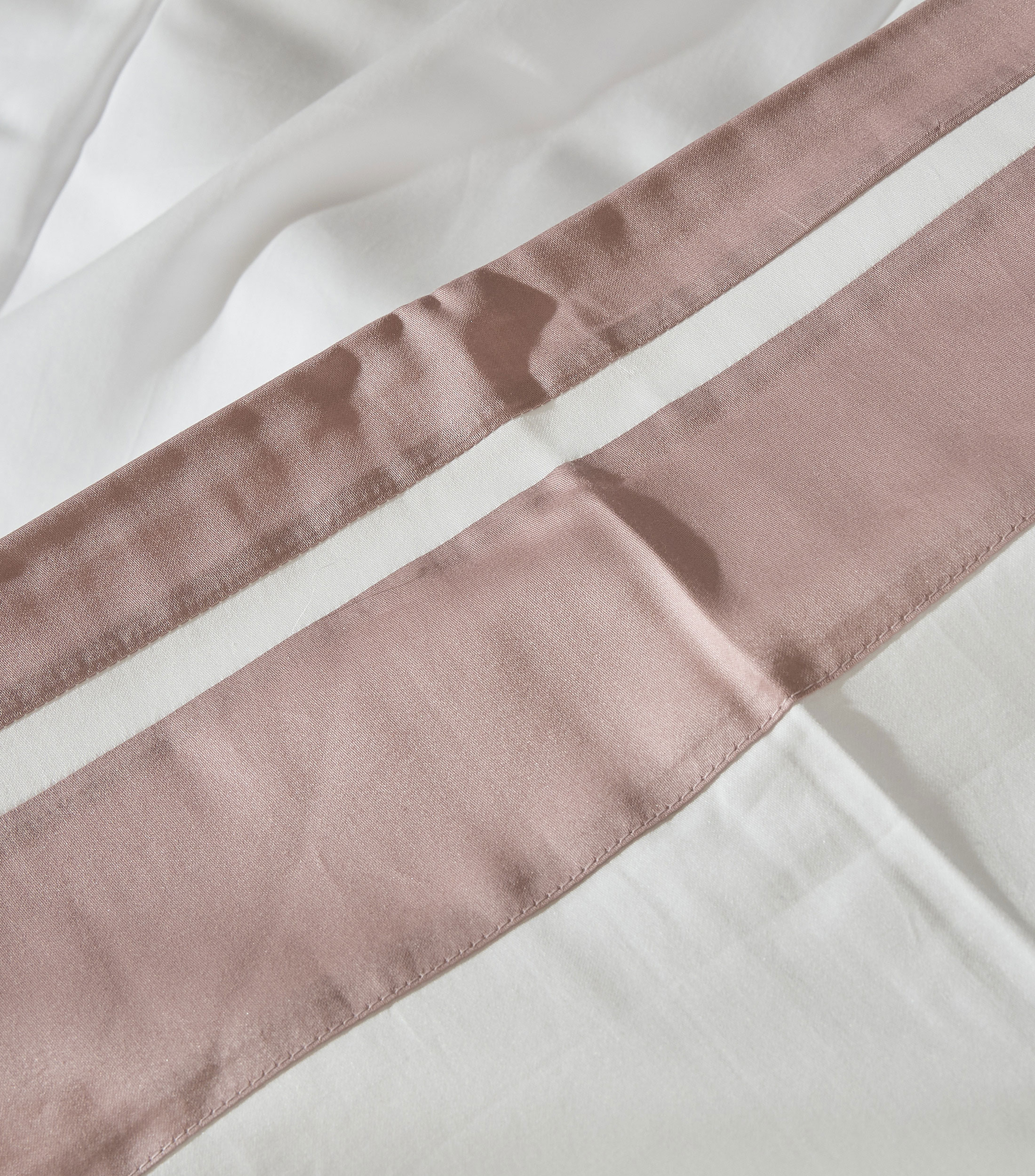 Funda para duvet king size en algodón Shades blanco con malva
