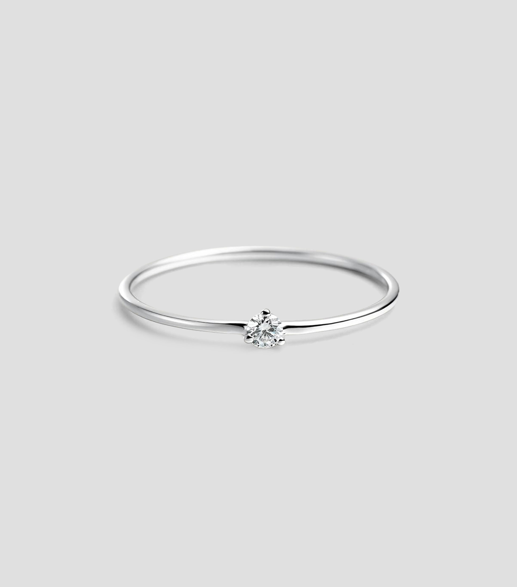 Anillo en Oro blanco de 18 Kilates con Diamante Mujer