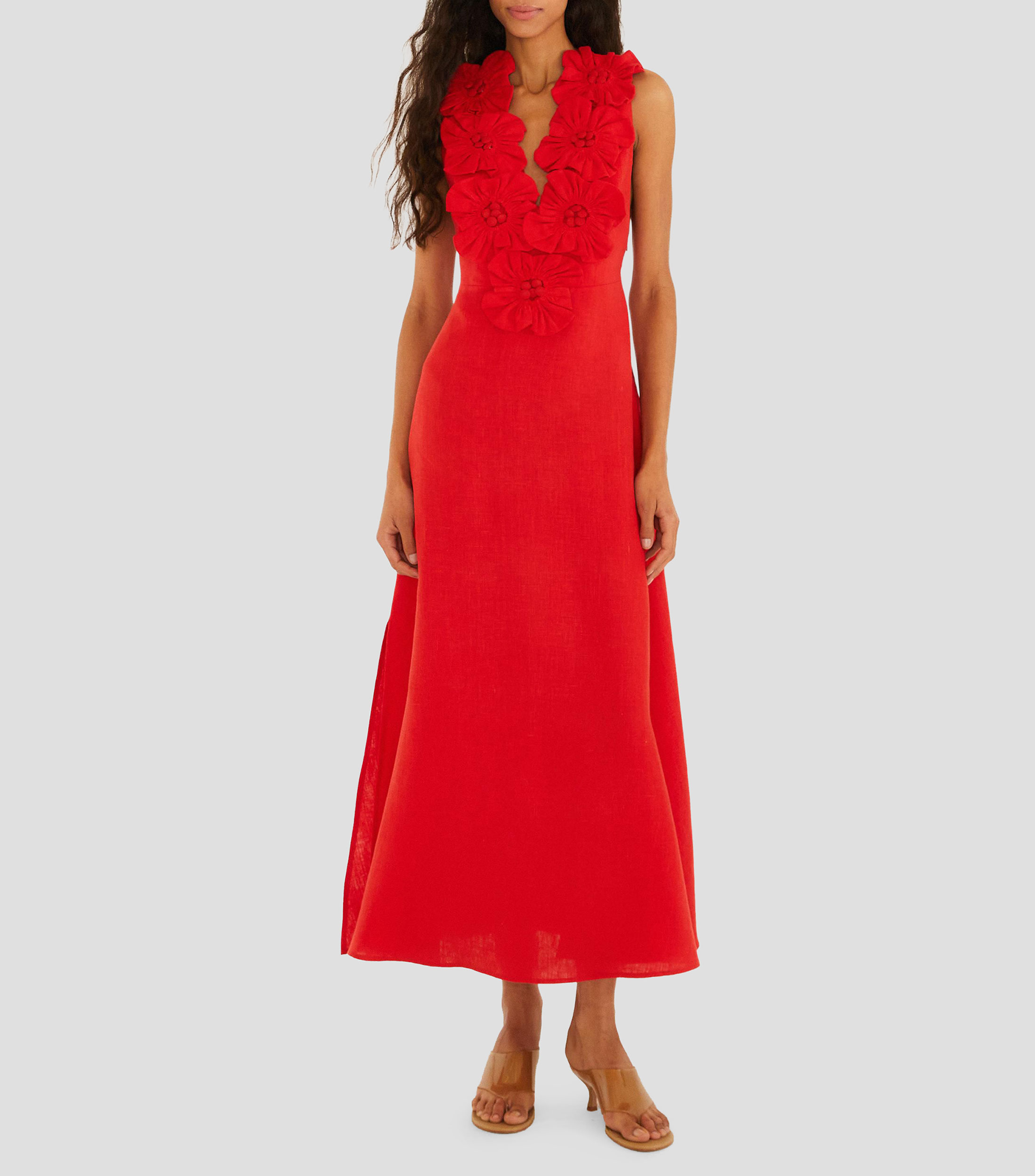 Vestido largo liso Mujer