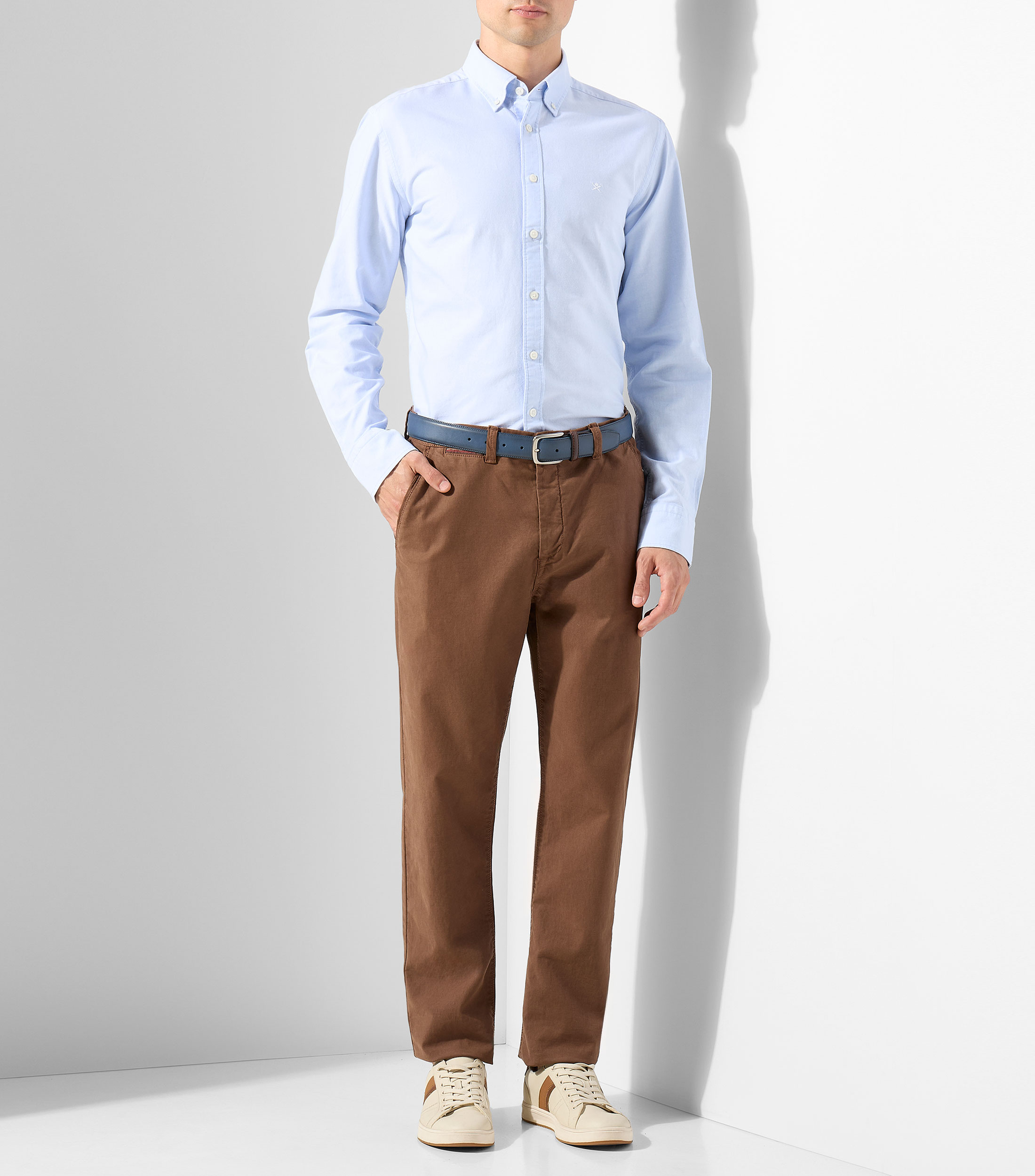 Camisa lisa manga larga Hombre