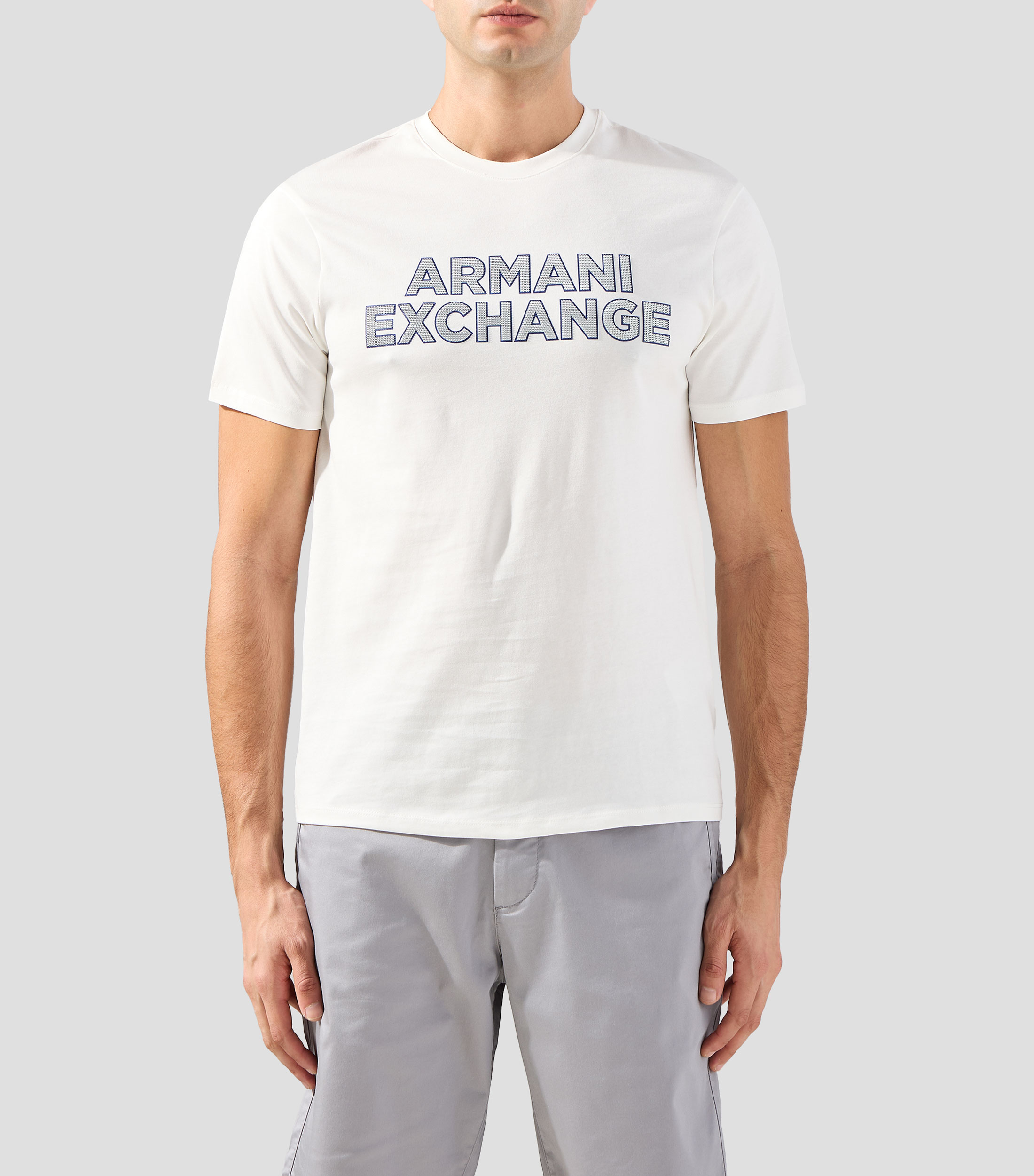 Playera cuello redondo manga corta estampada Hombre