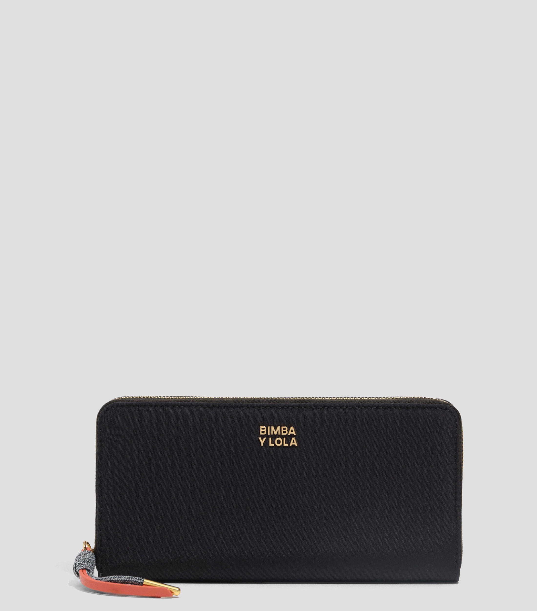 Cartera horizontal grande nylon negra Mujer