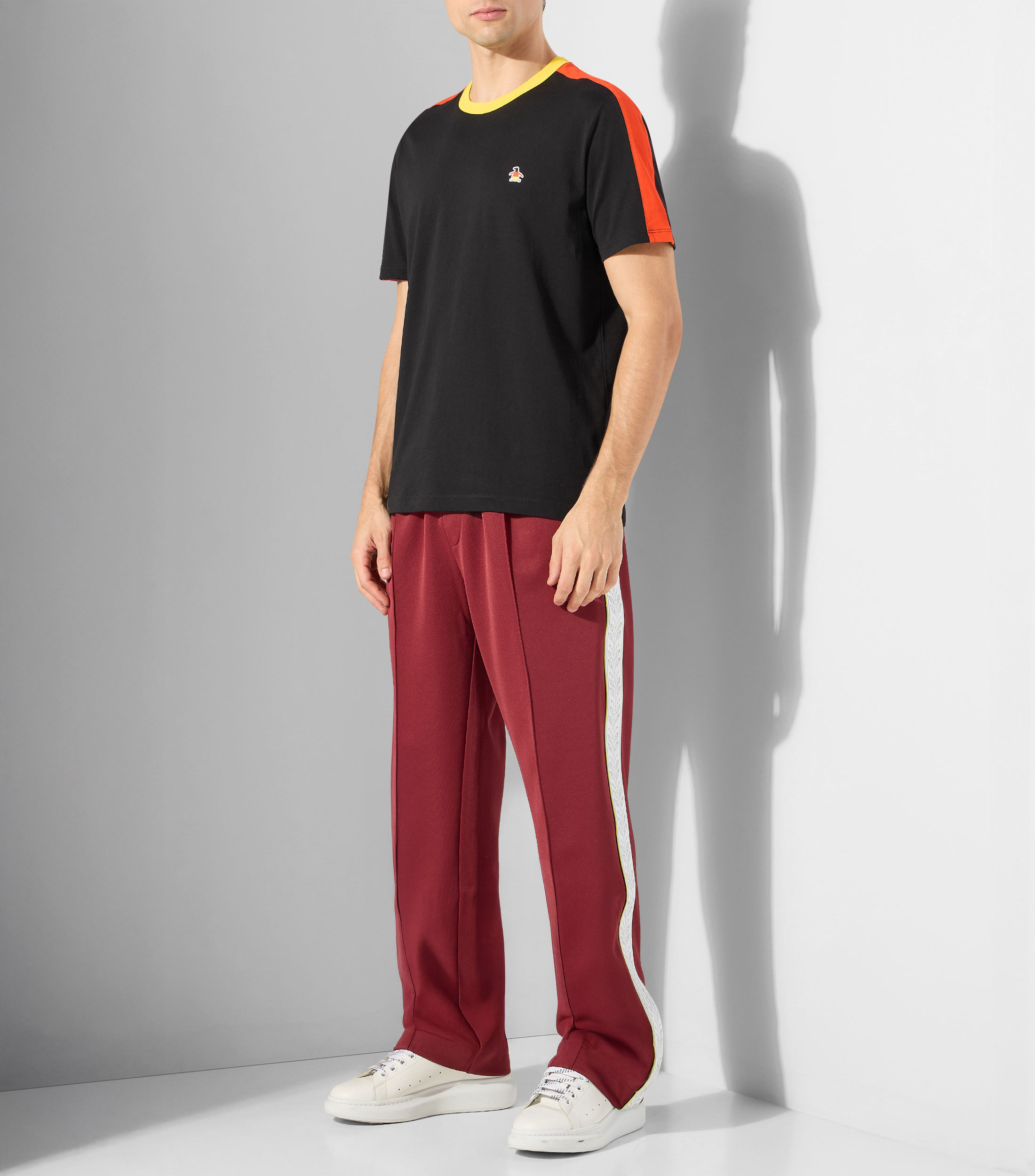 Playera de cuello redondo con manga corta lisa Hombre
