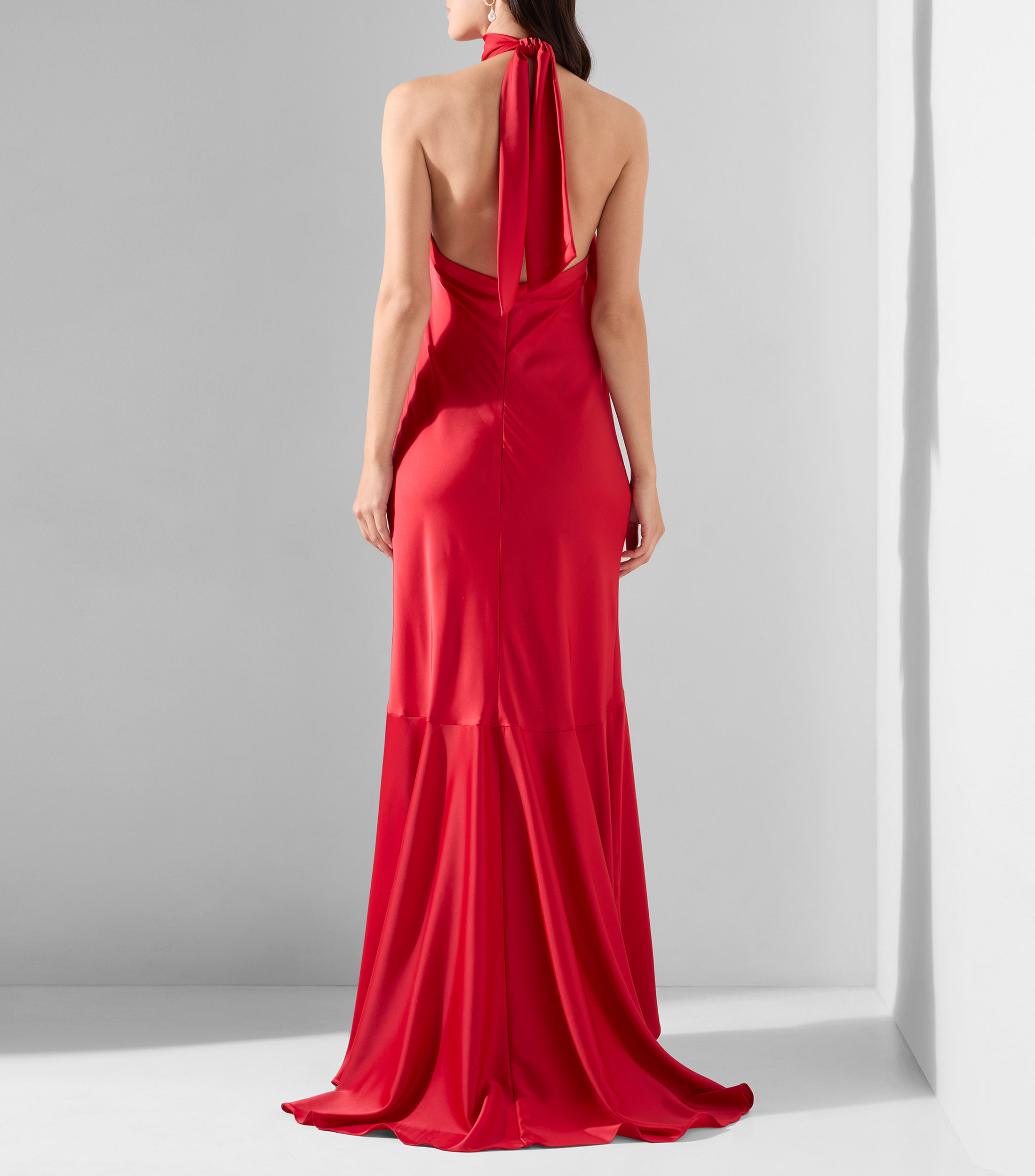 Vestido de fiesta maxi liso Mujer