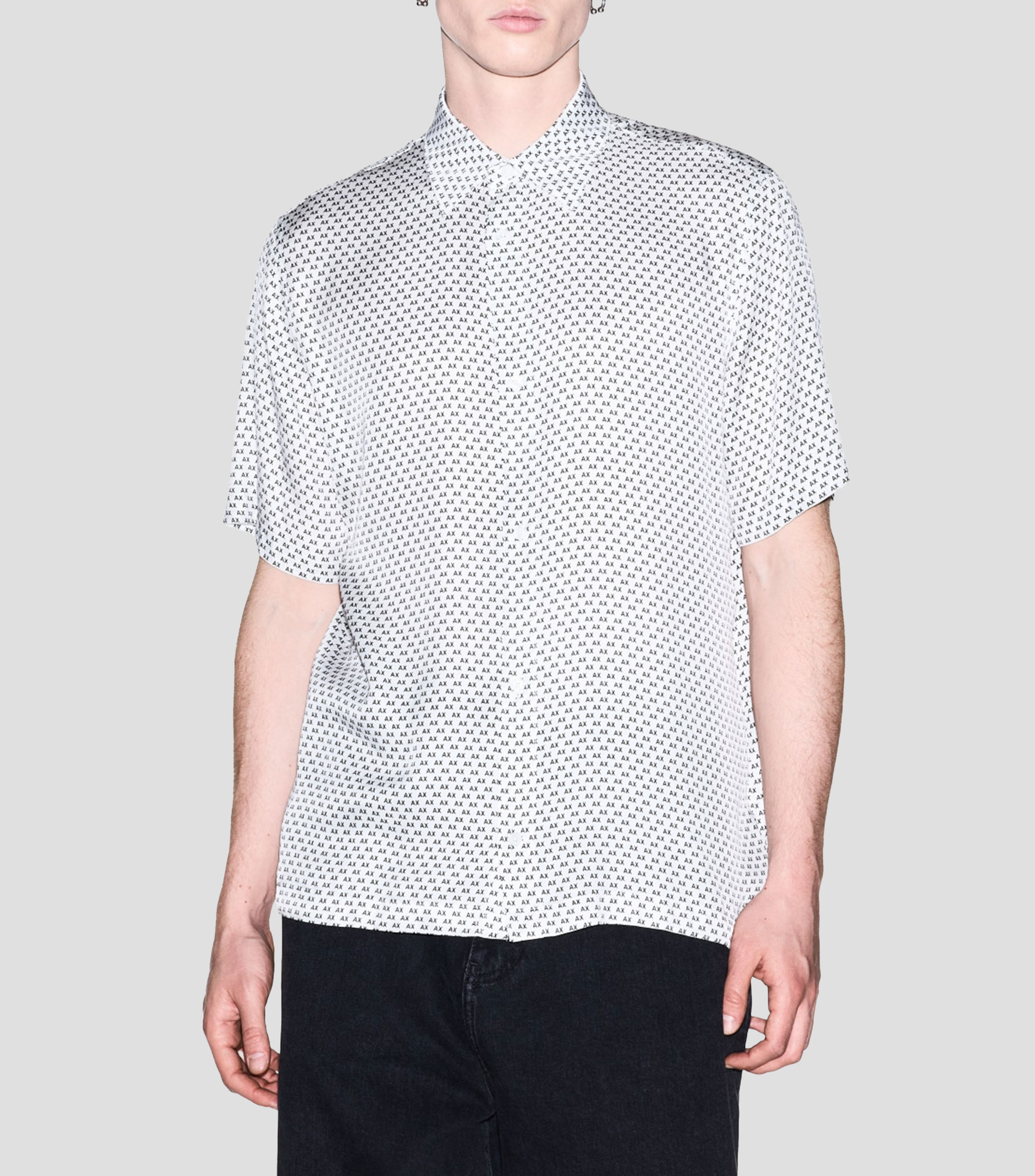 Camisa monogram estampado manga corta Hombre
