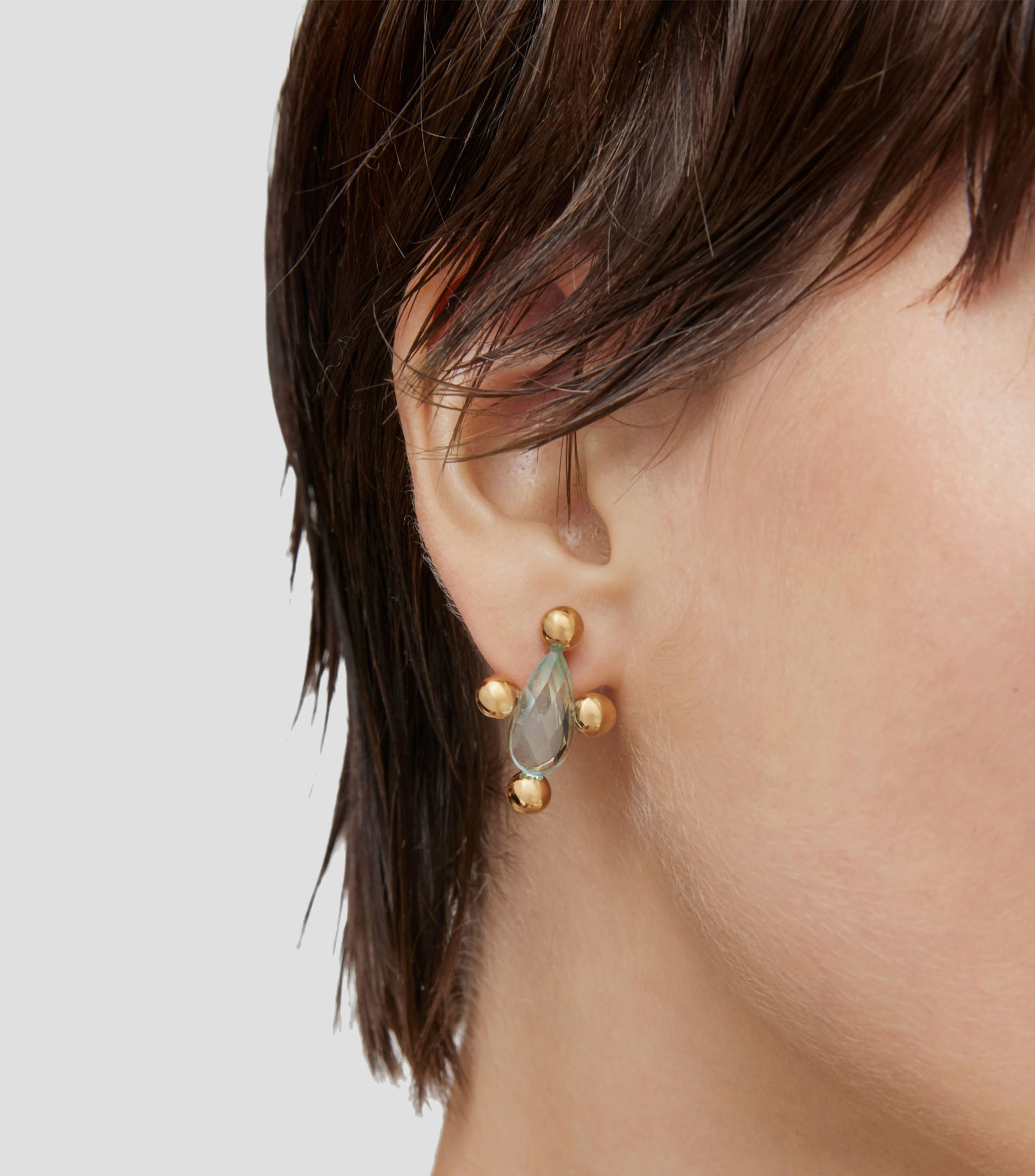 Aretes con incrustación de topacio Mujer