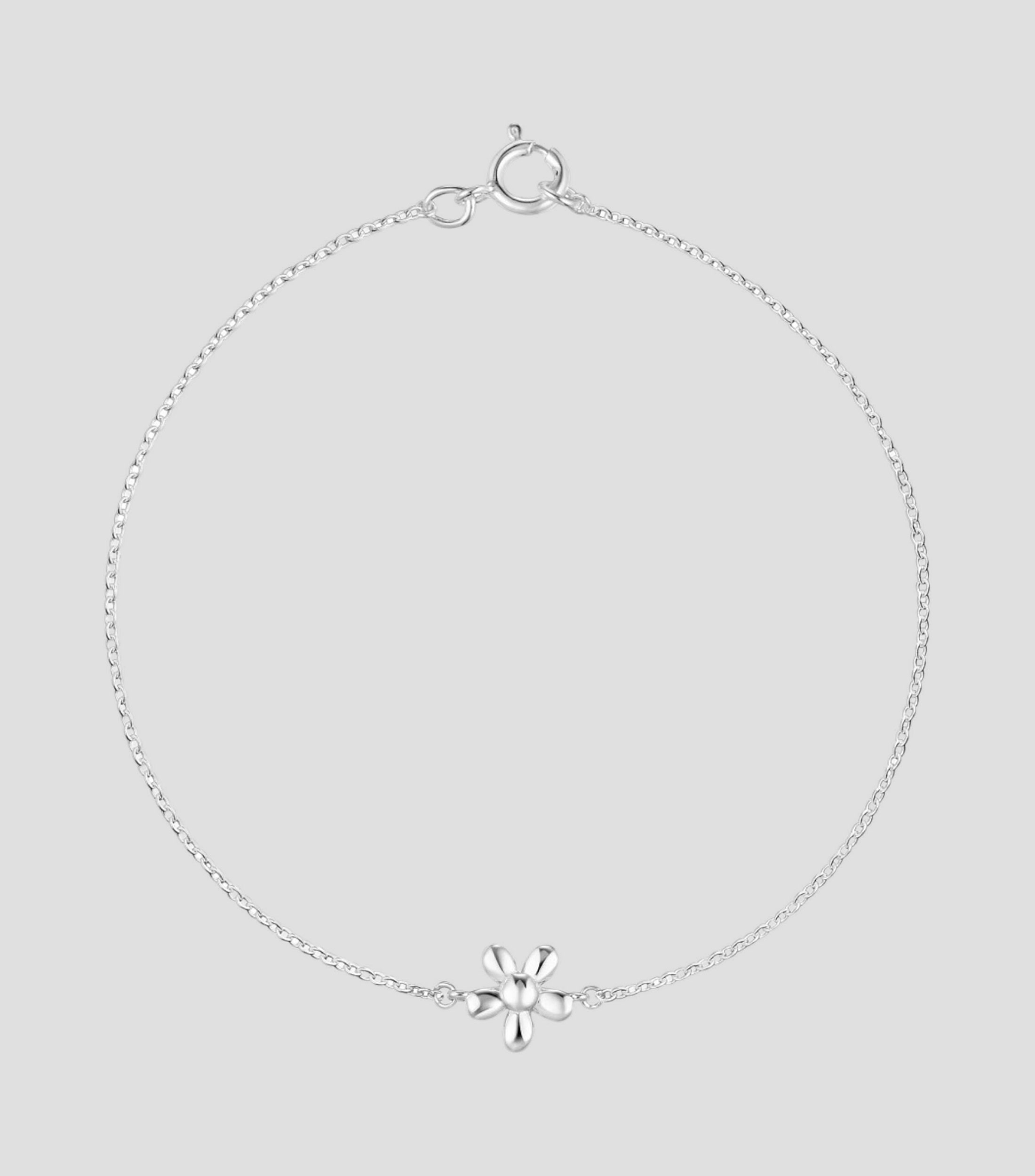 Pulsera en plata de primera ley con flor Mujer