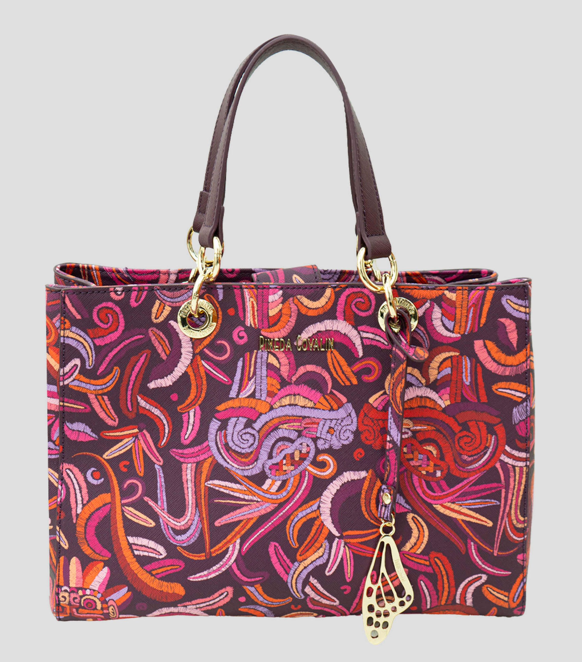 Bolsa satchel fucsia Kaxan Quetzalcoatl Mujer