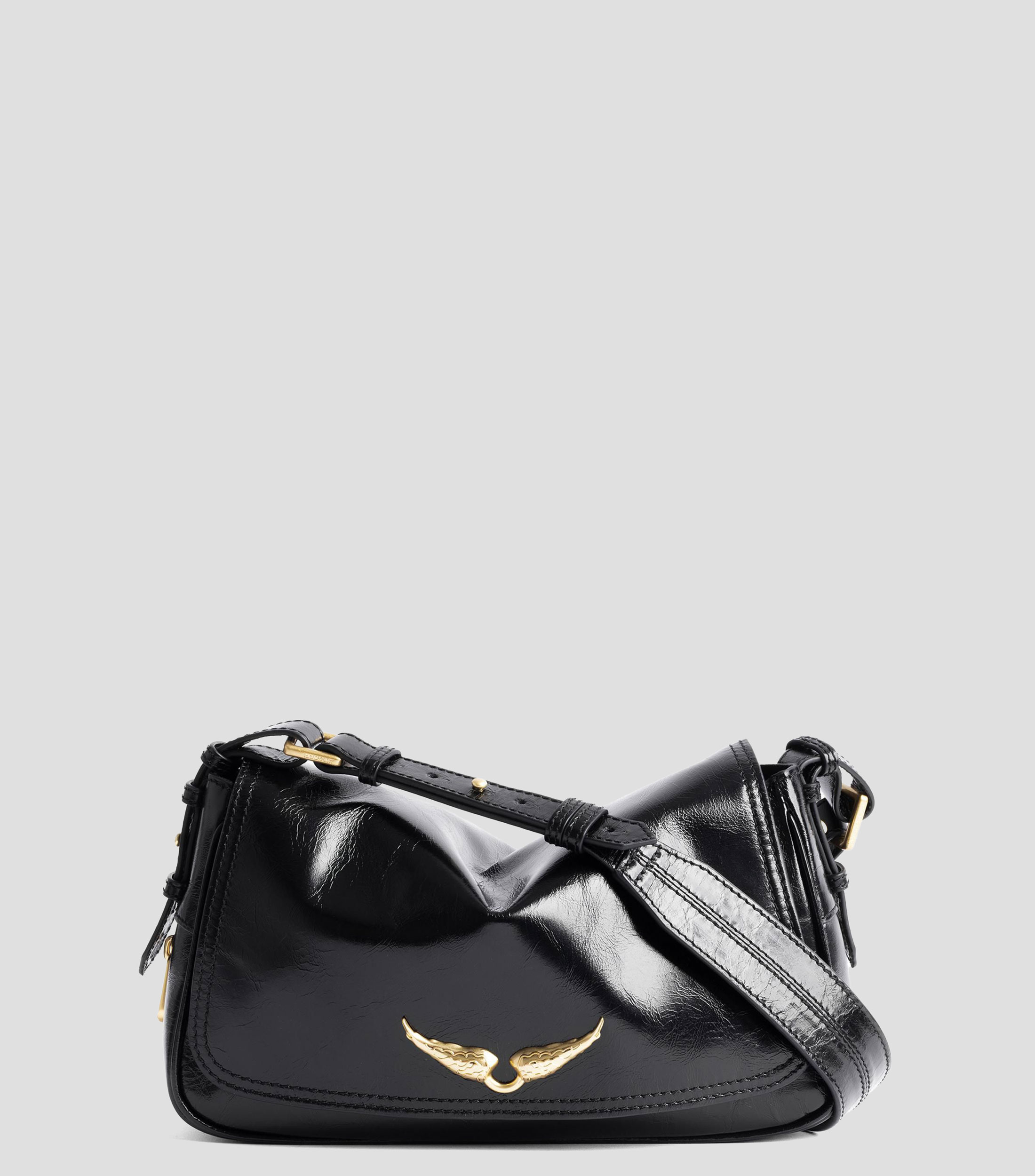 Bolsa crossbody en piel Le Zouzou Vintage lisa Mujer