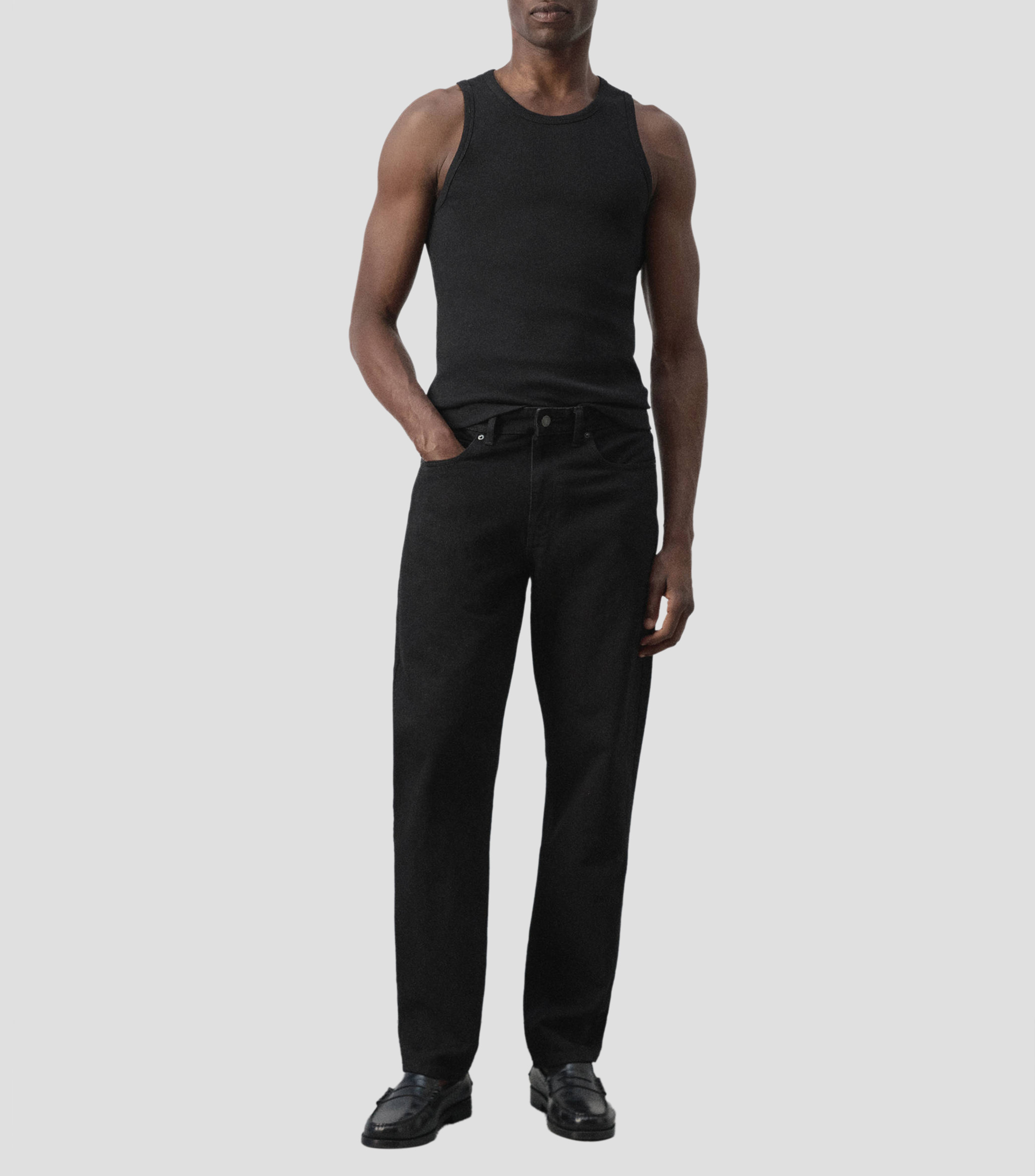 Playera cuello redondo sin mangas liso Hombre