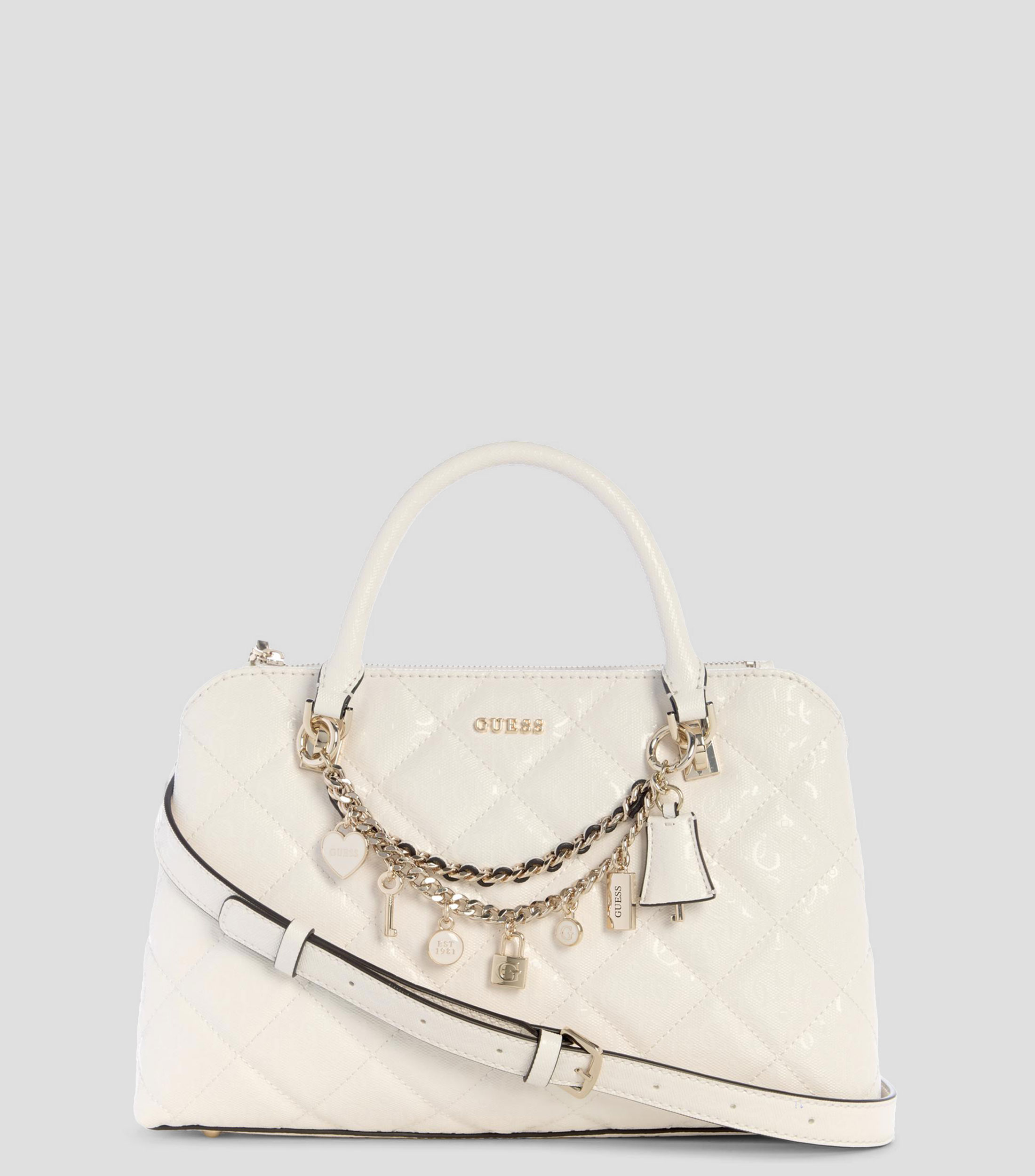 Bolsa satchel blanca Libby estampada Mujer