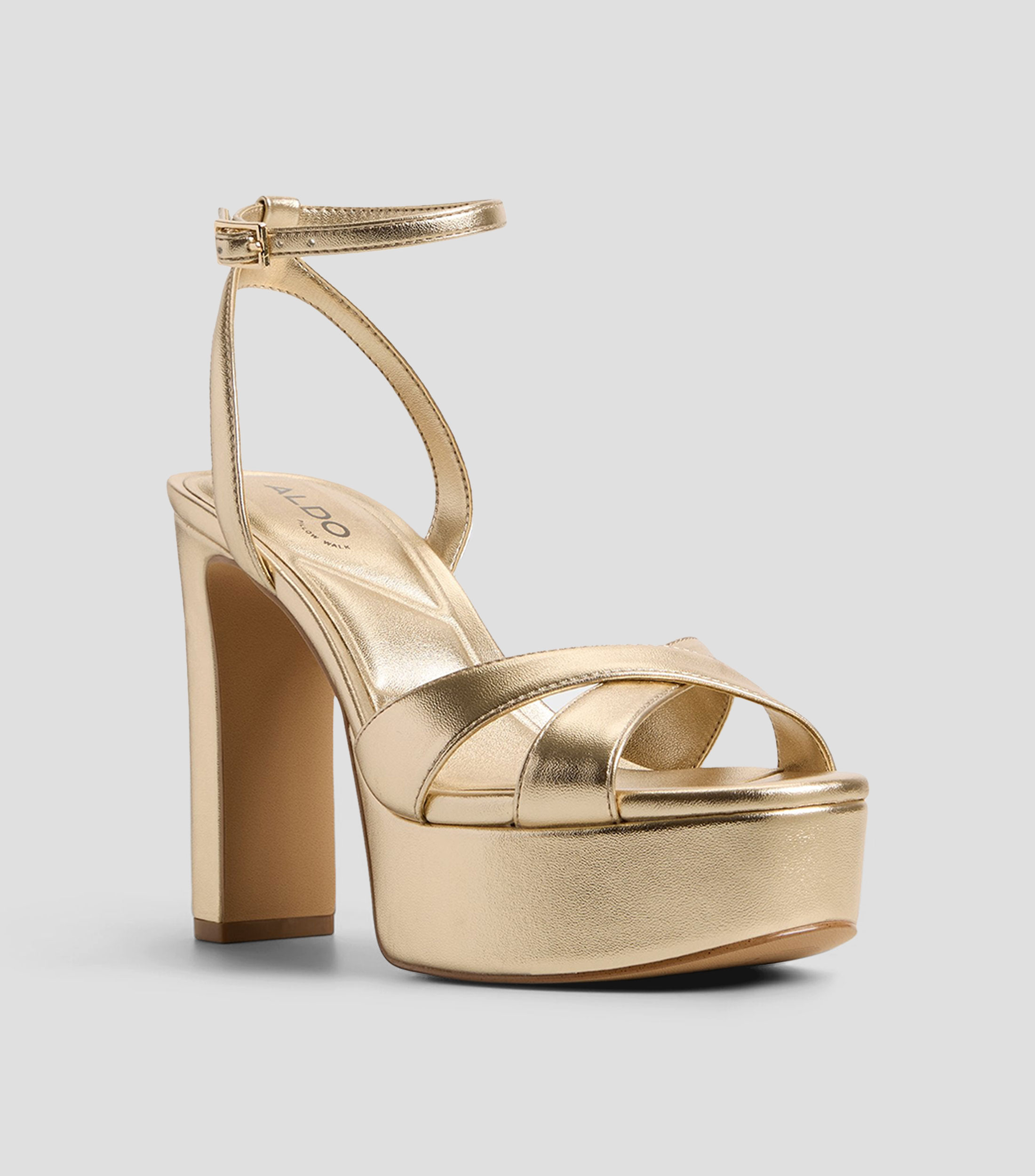 Sandalias tacón alto ancho lisas Mujer