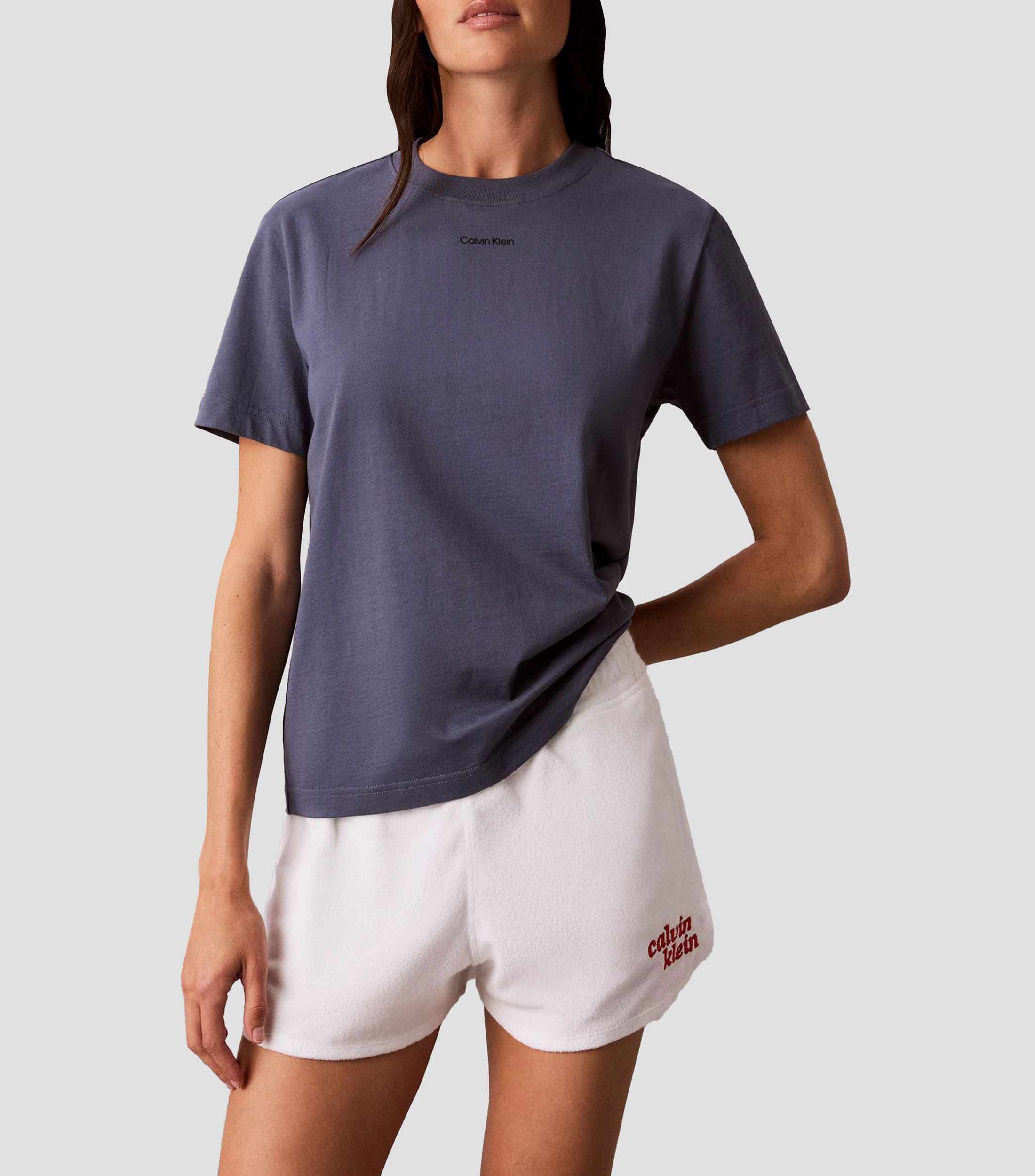 Playera cuello redondo manga corta lisa Mujer