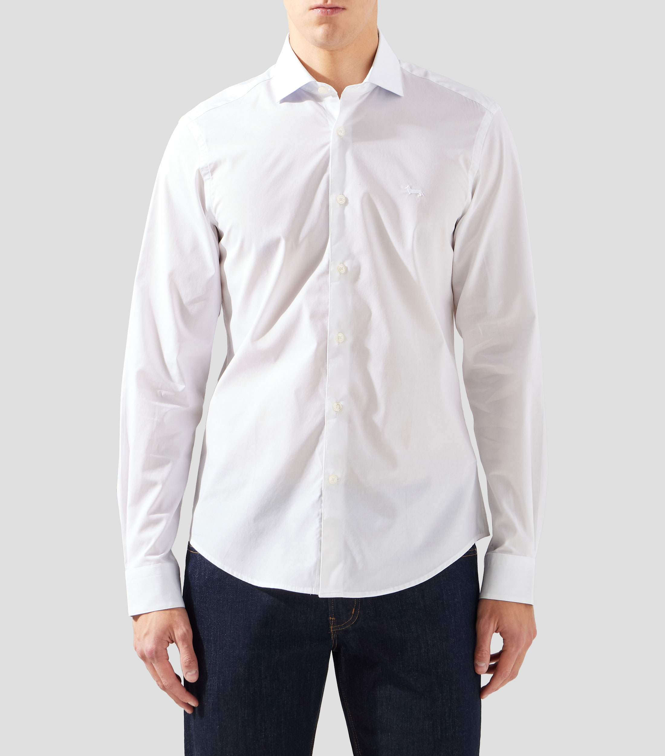 Camisa de vestir lisa manga larga Hombre