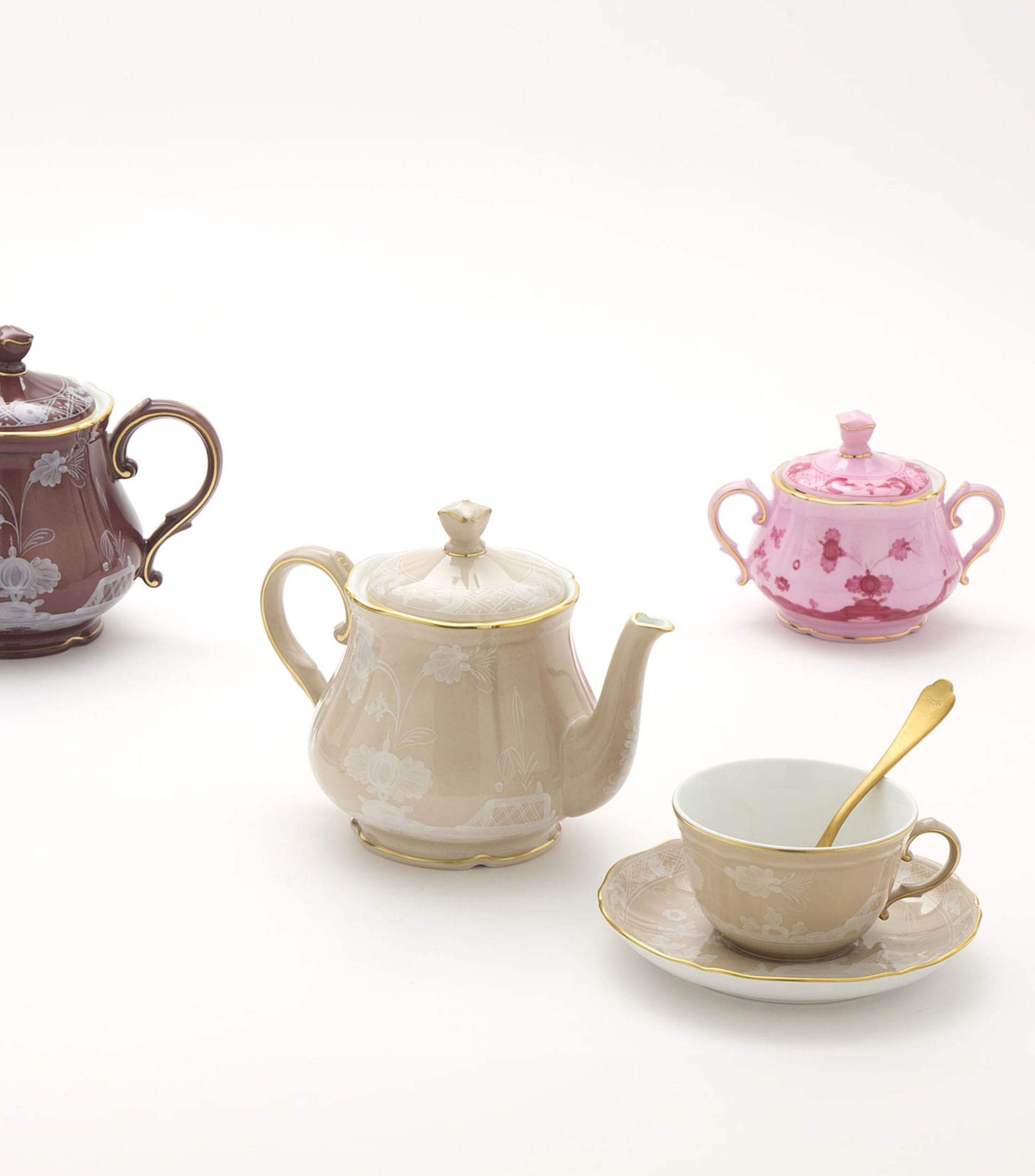 Plato para taza de té Oriente Italiano con flores