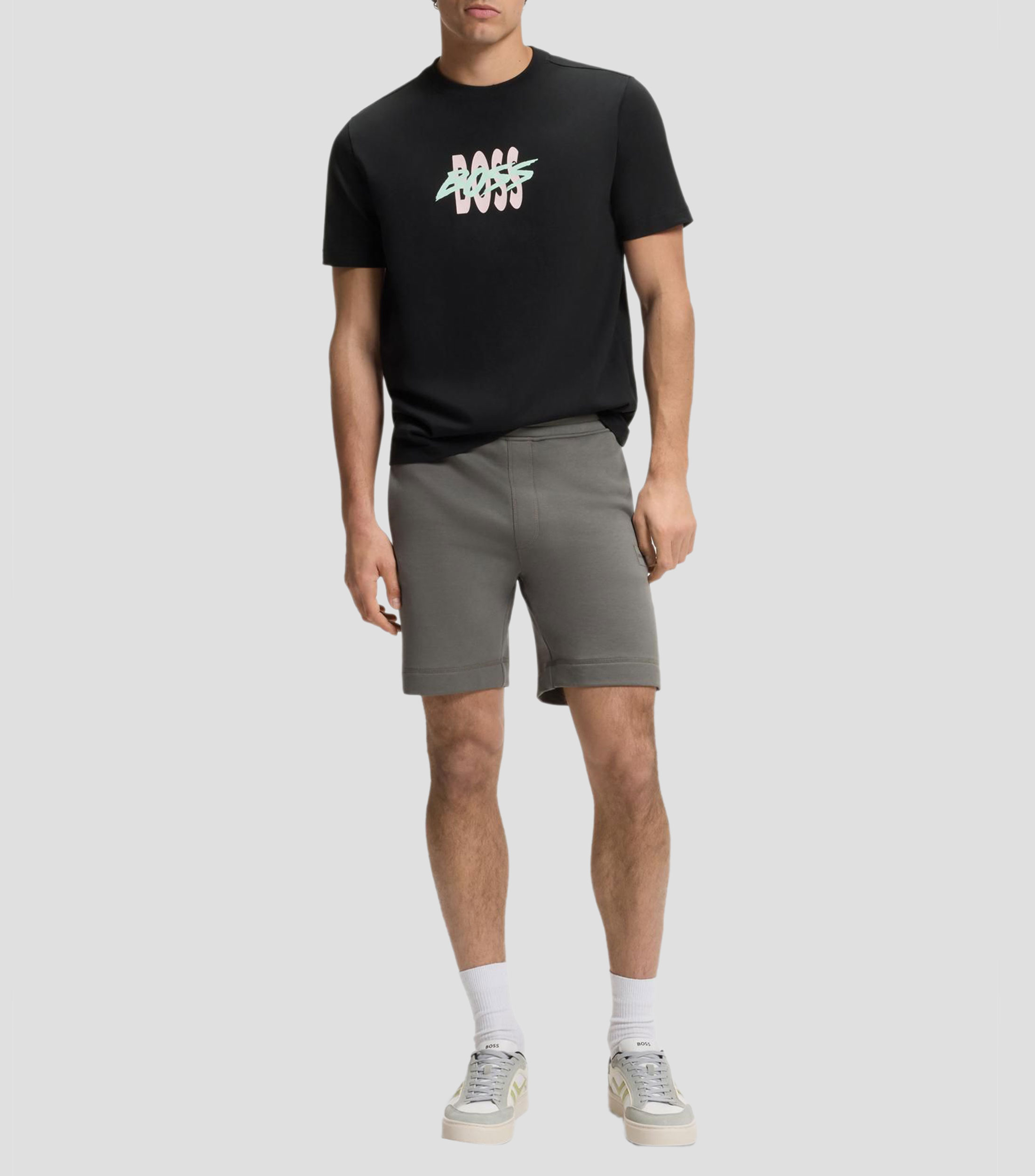 Playera de punto de algodón con logo de diseño Hombre