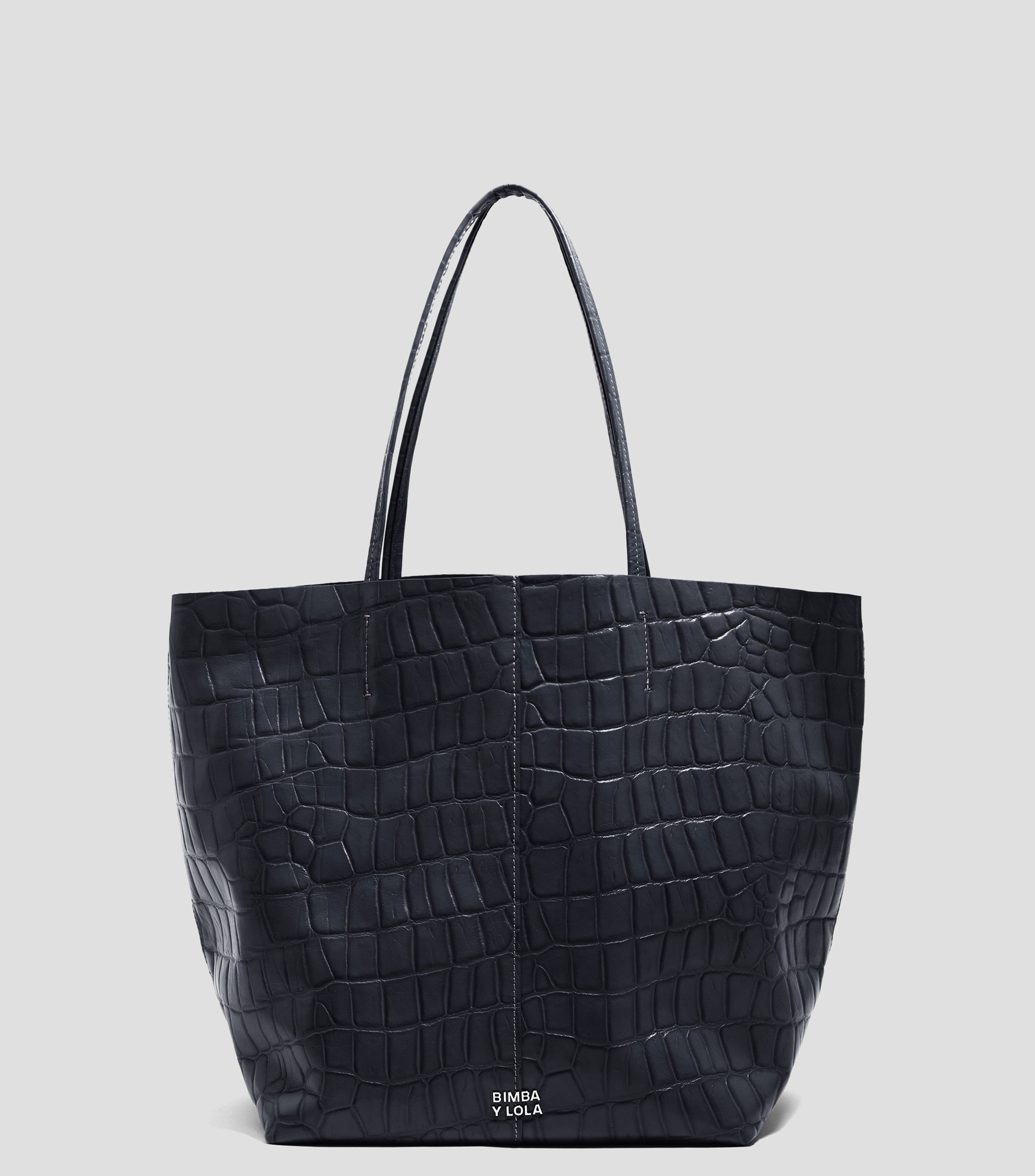 Bolsa tote grande piel azul petróleo Mujer