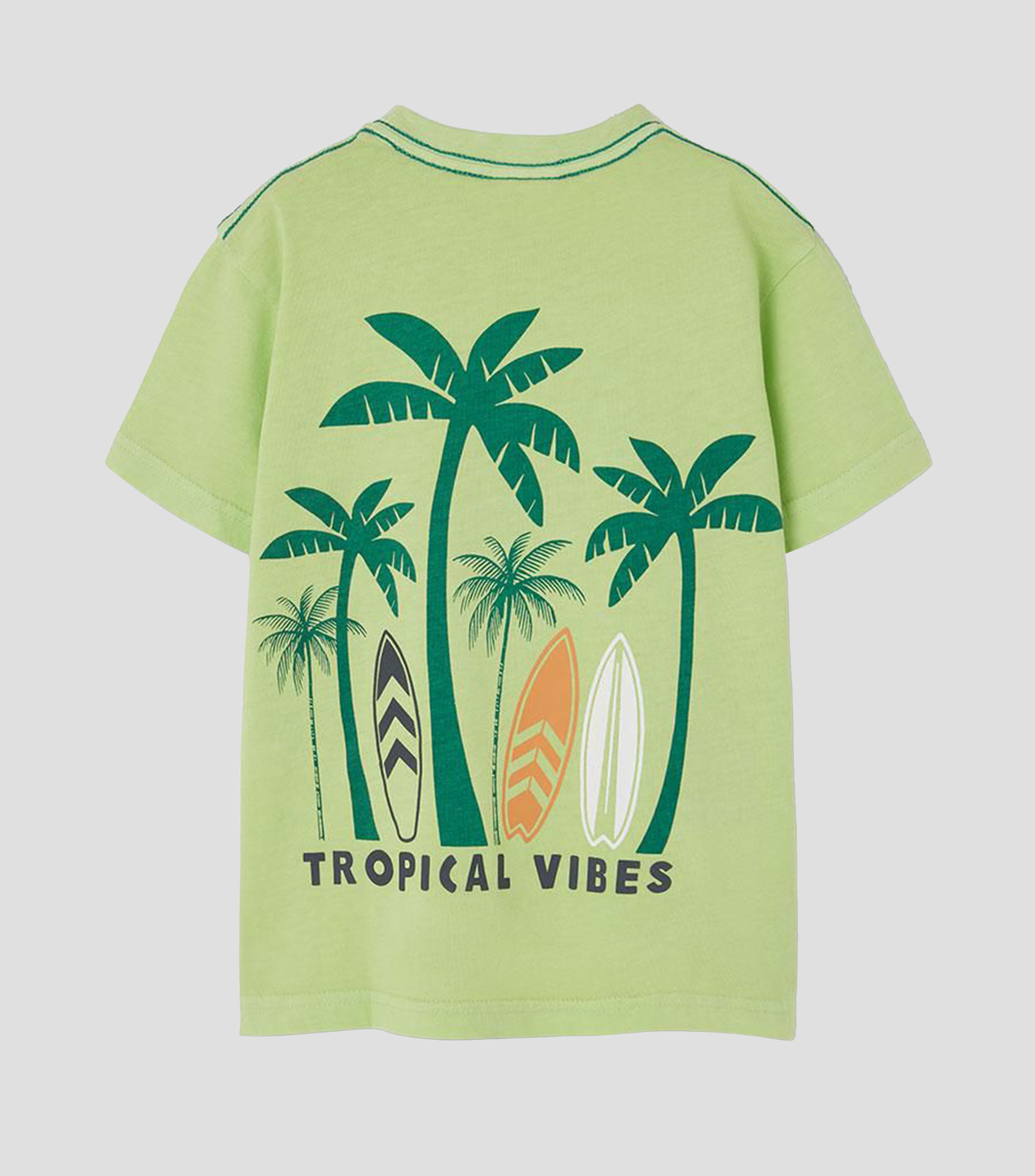 Playera de cuello redondo con manga corta estampada Bebé