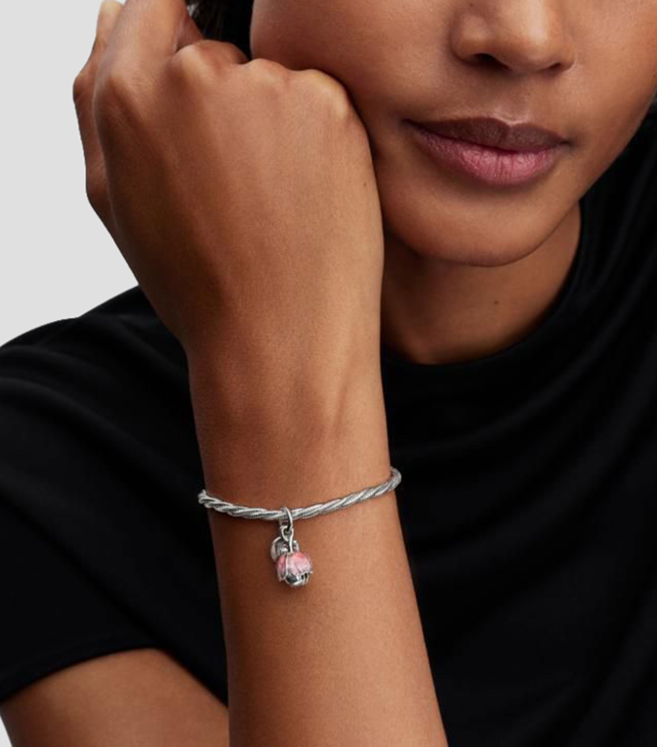 Charm en plata esterlina Breen Pink Dangle Mujer