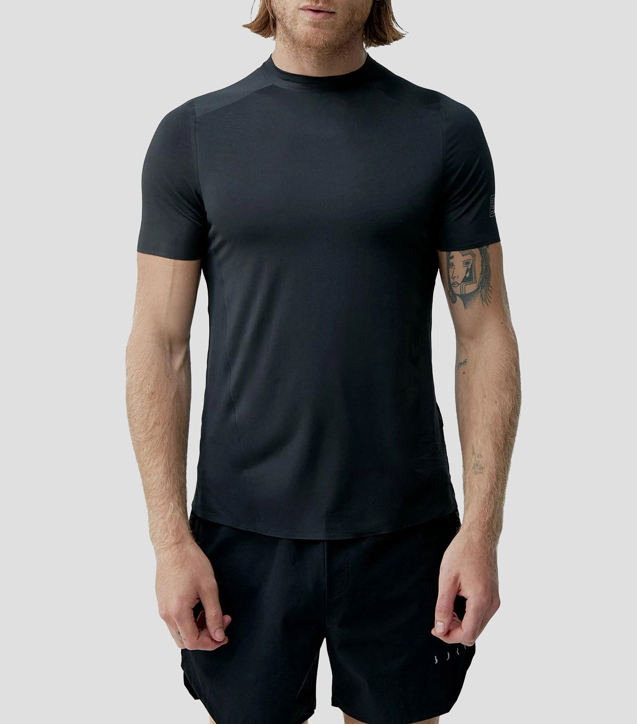 Playera para entrenamiento cuello redondo manga corta lisa Hombre