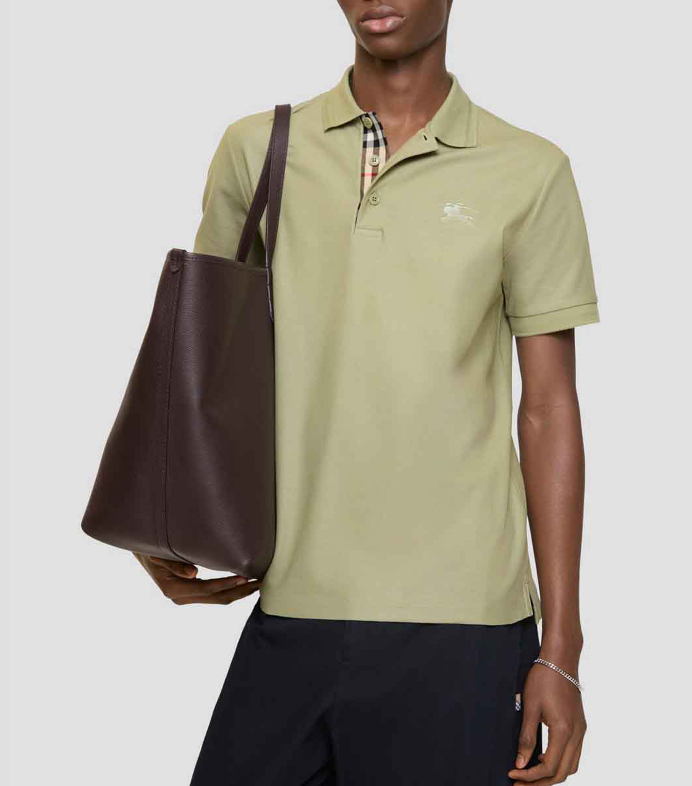 Playera tipo polo manga corta liso Hombre