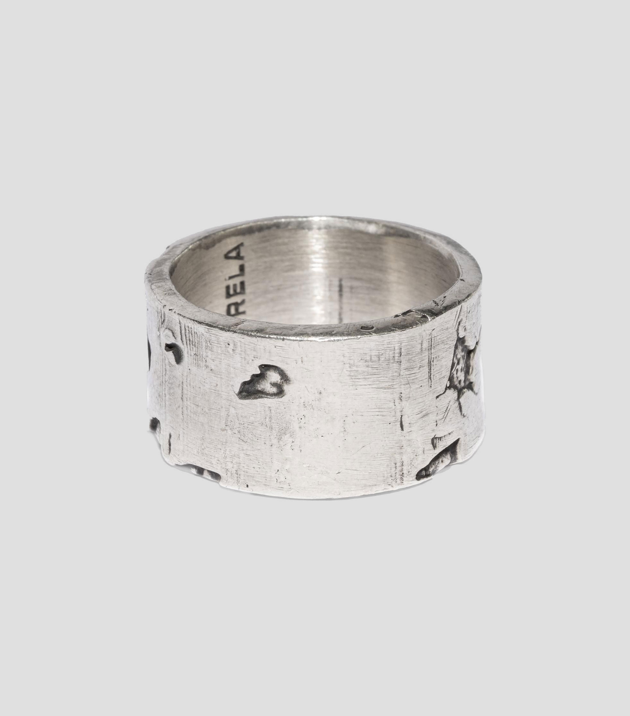 Anillo en plata .925 tubular con grietas Unisex