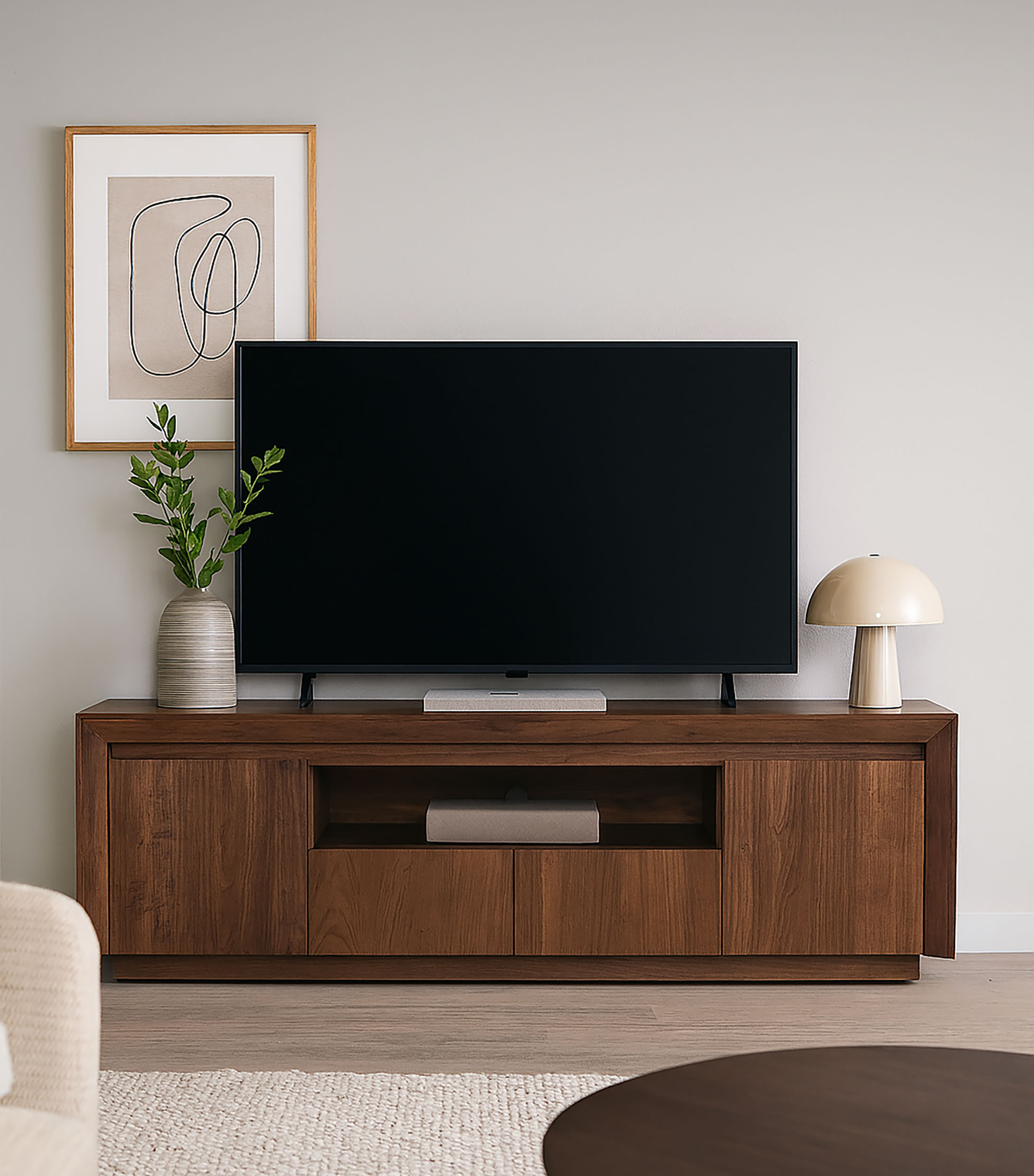 Mueble para TV Tribeca en chapa de nogal