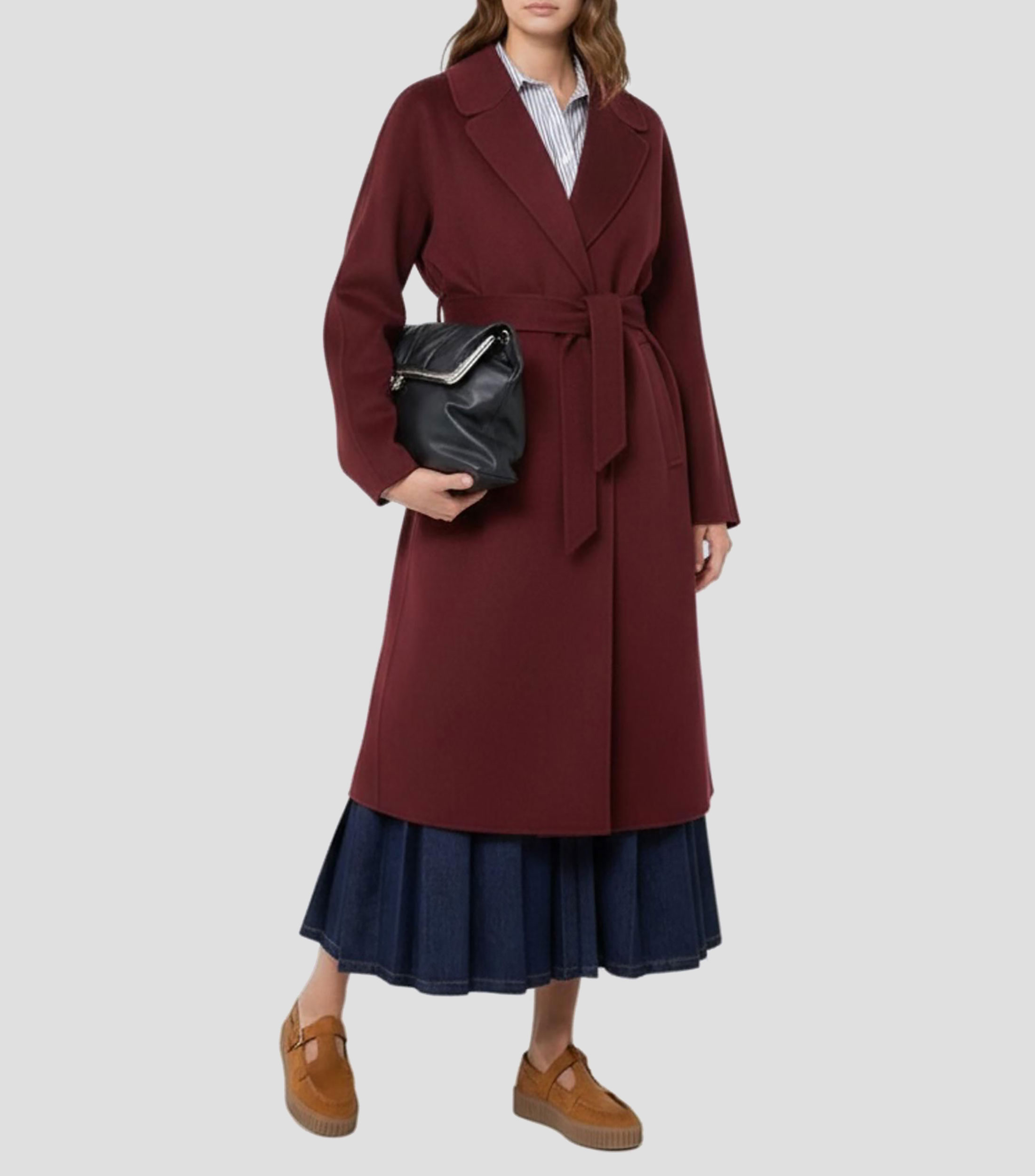 Abrigo midi con cinta Mujer