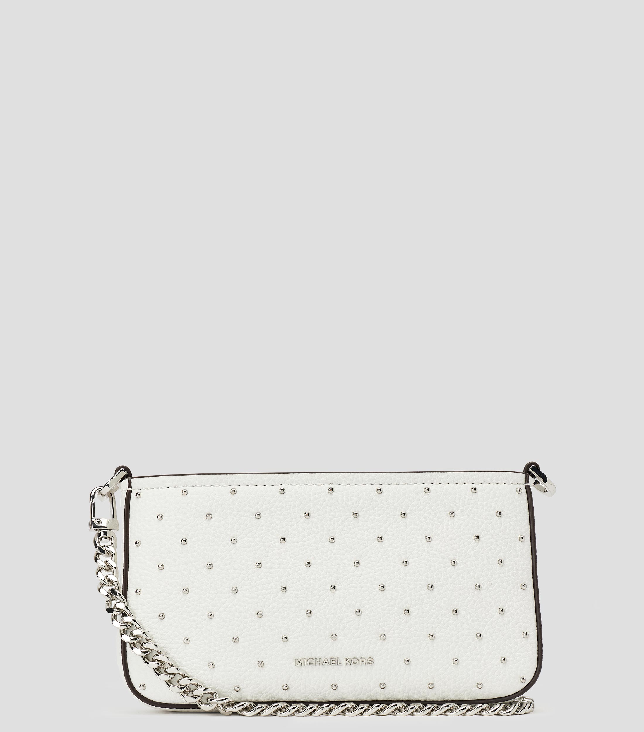 Bolsa crossbody Pouchette en piel con remaches Mujer