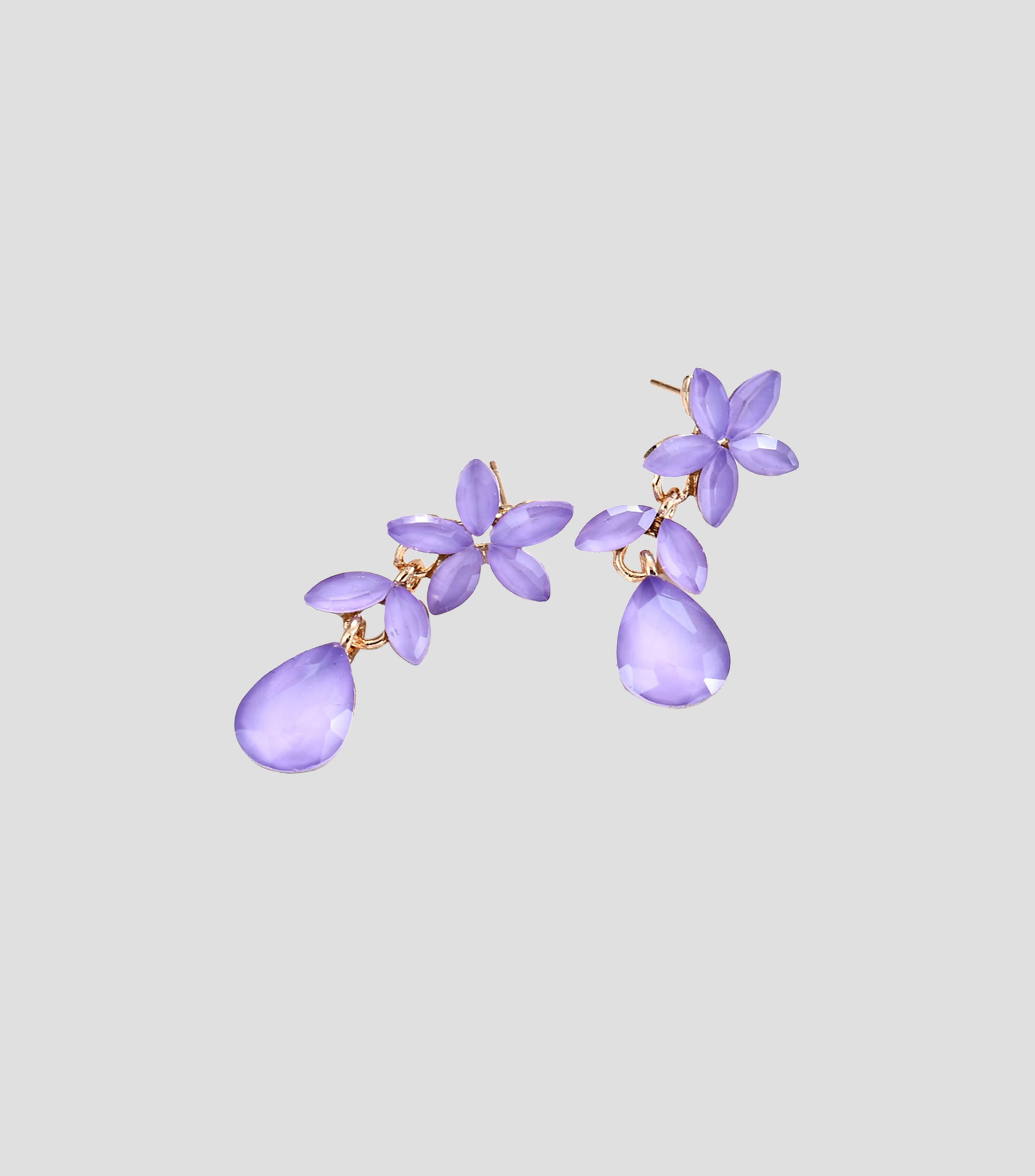 Aretes Flor y Gota Mujer