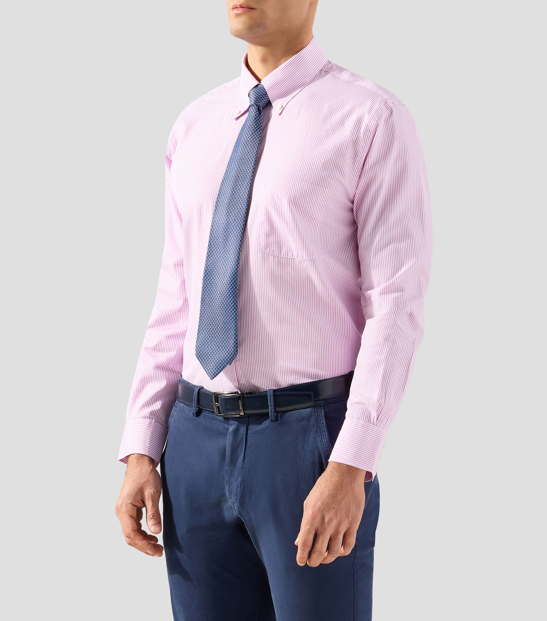 Camisa de rayas manga larga Hombre