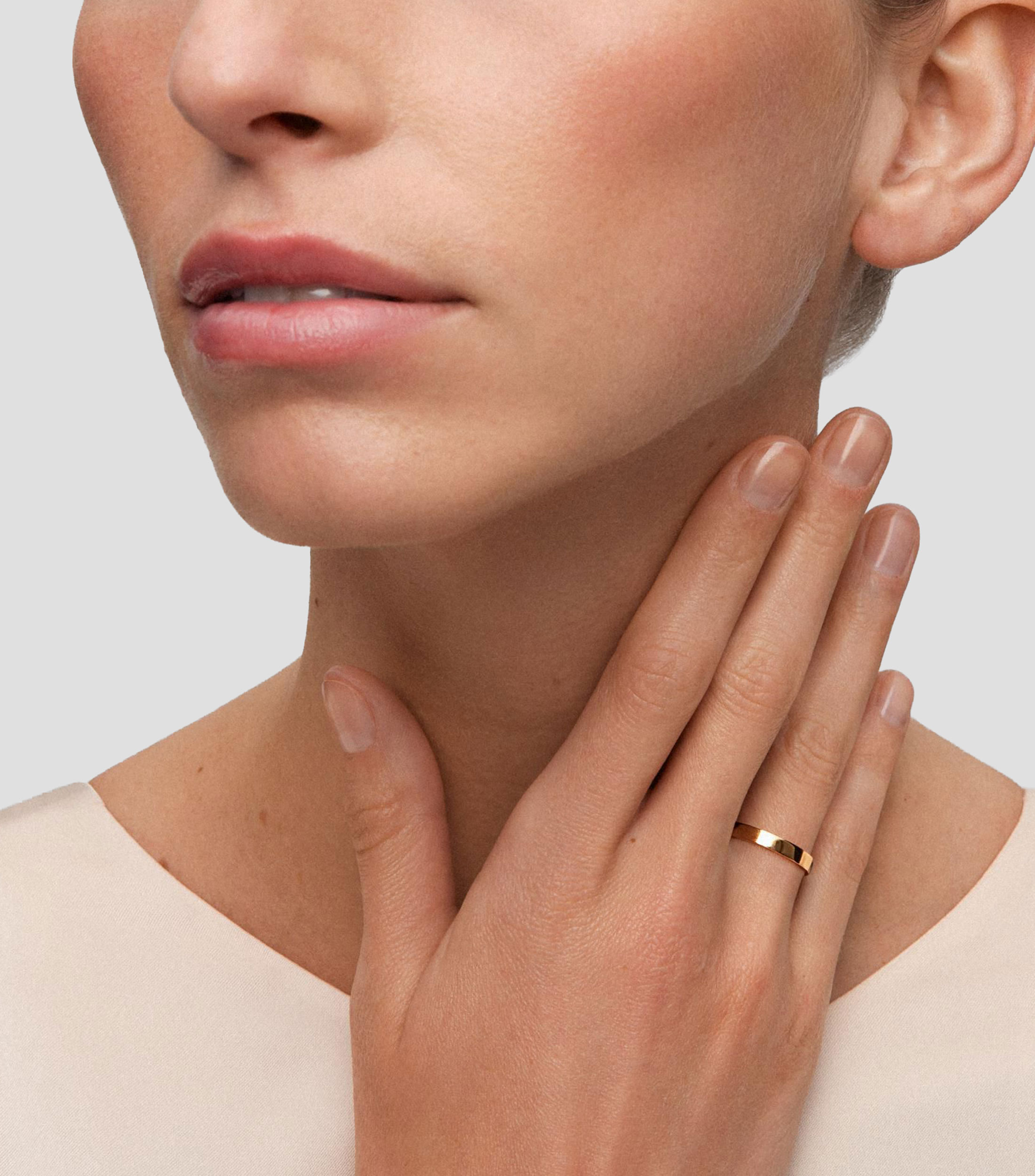 Anillo solitario en oro rosa de 18 kilates Compromiso Mujer