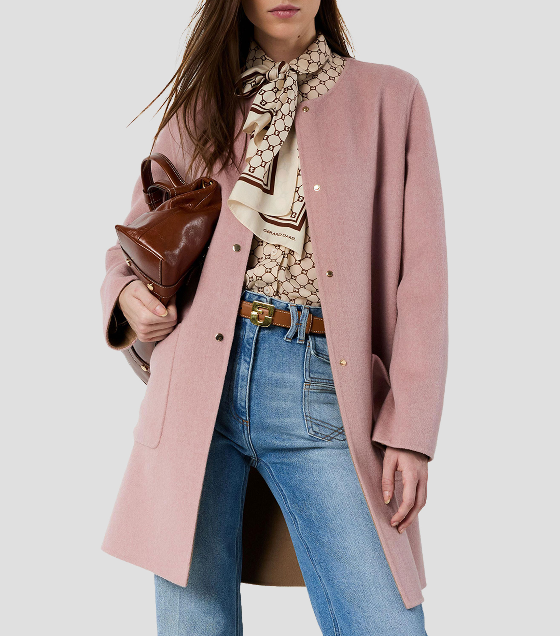 Abrigo reversible tres cuartos con botones Mujer