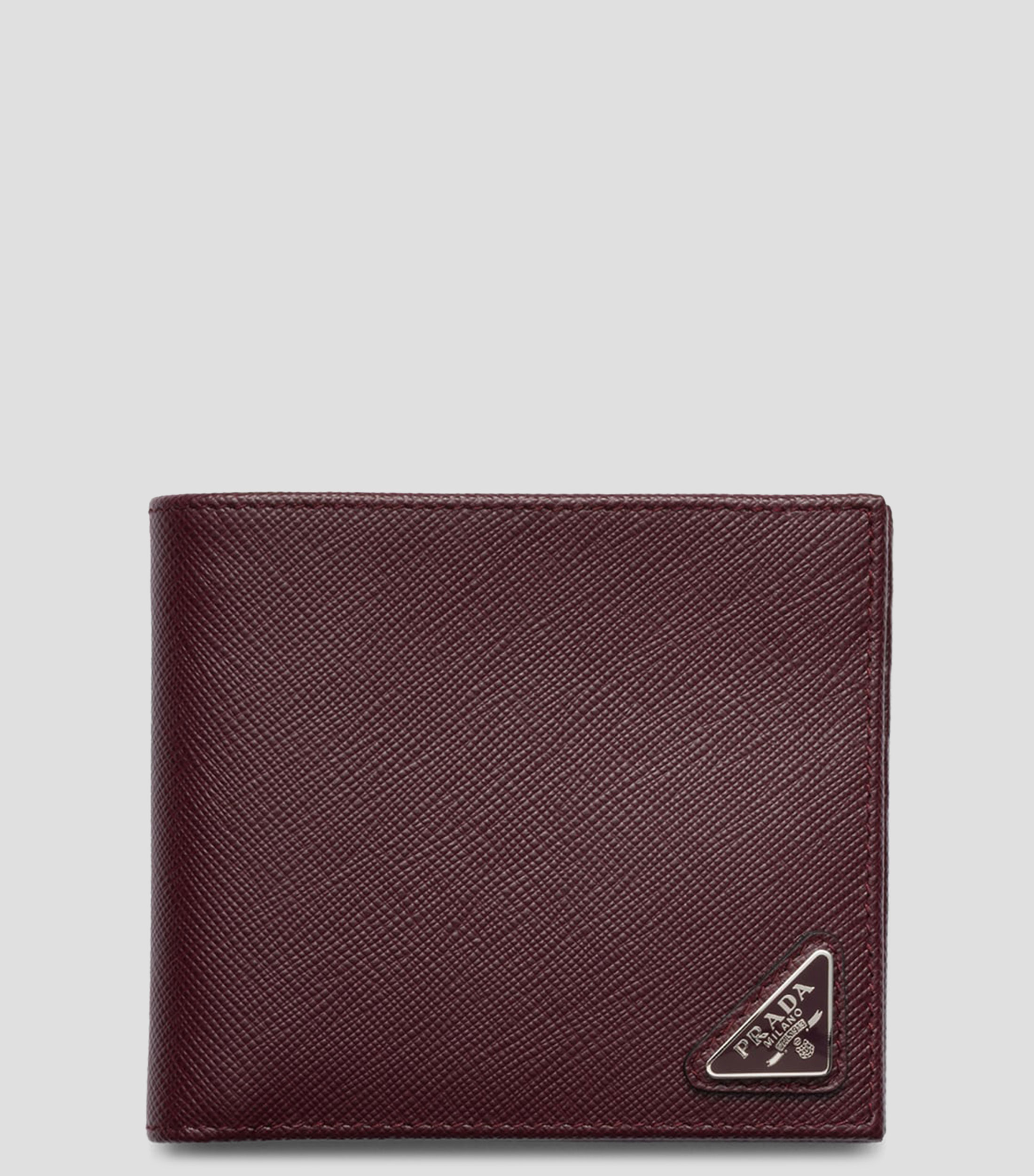 Cartera bifold en piel Saffiano fantasía Hombre