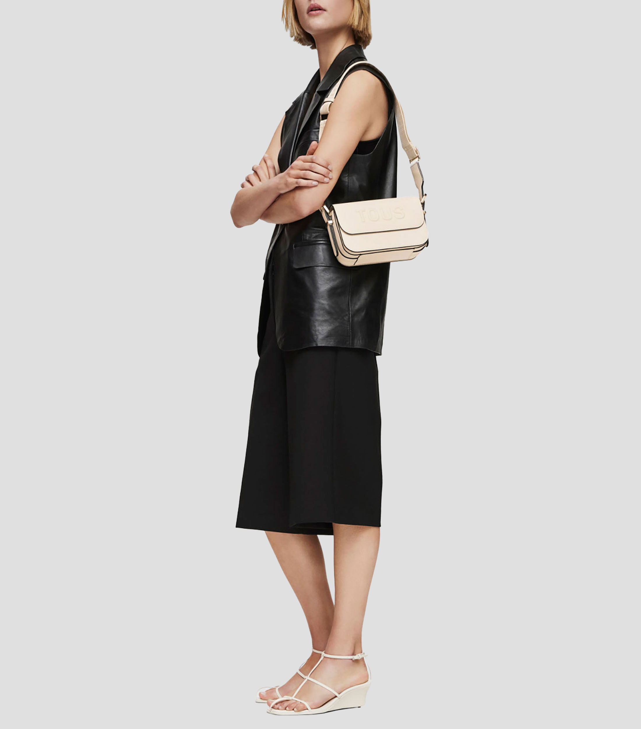 Bolso crossbody pequeño beige Brenda Mujer