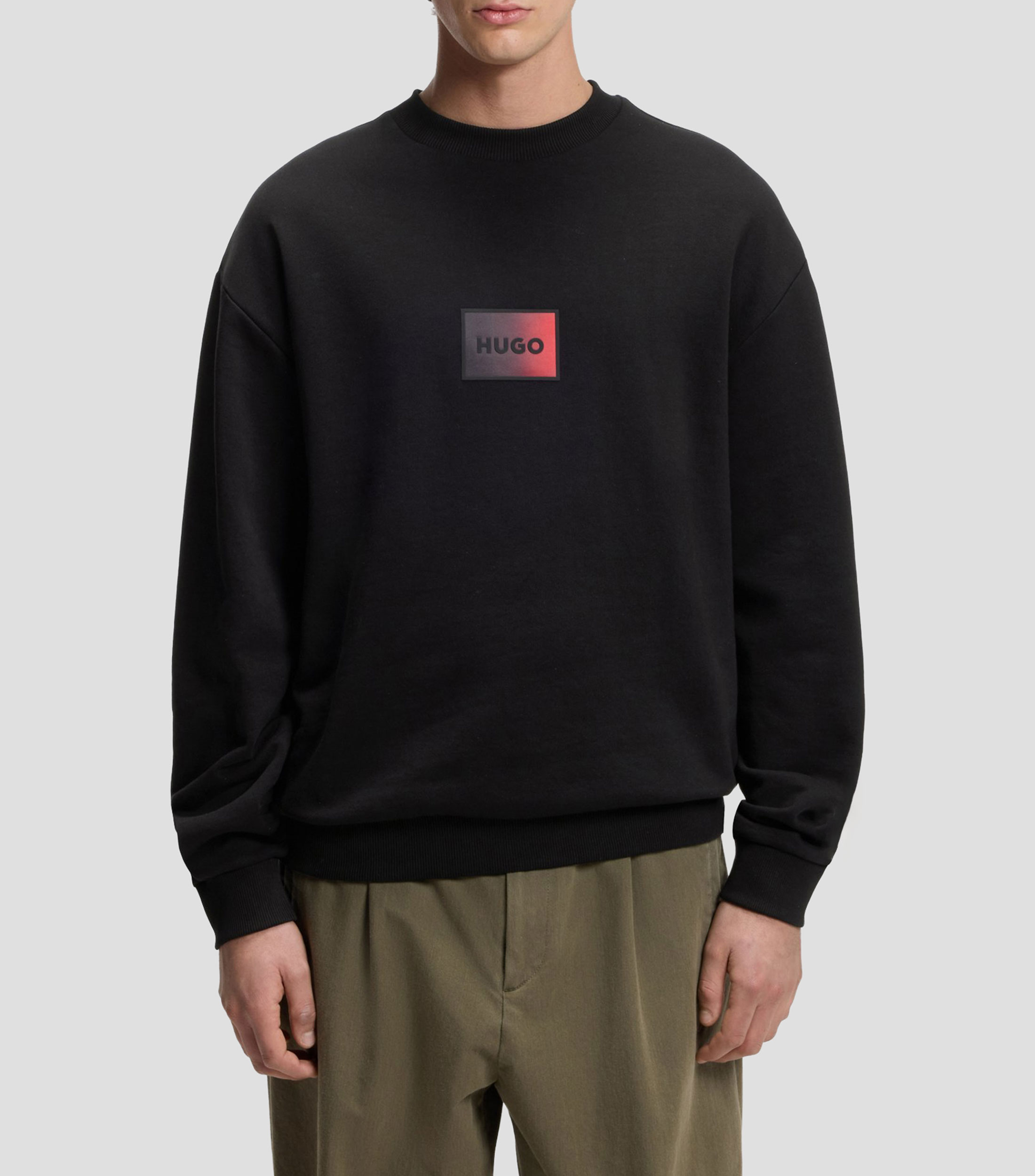 Sudadera de felpa de algodón con logo degradado Hombre
