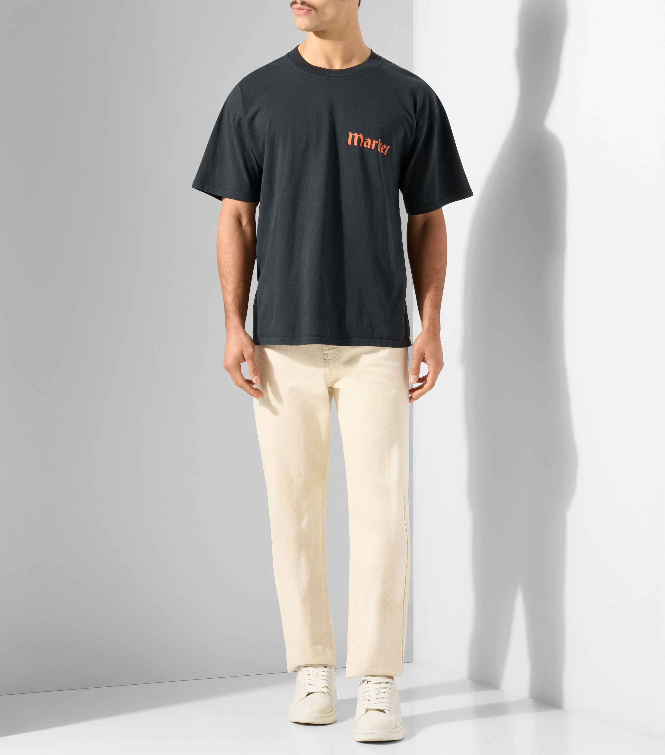 Playera cuello redondo manga corta con estampado Hombre